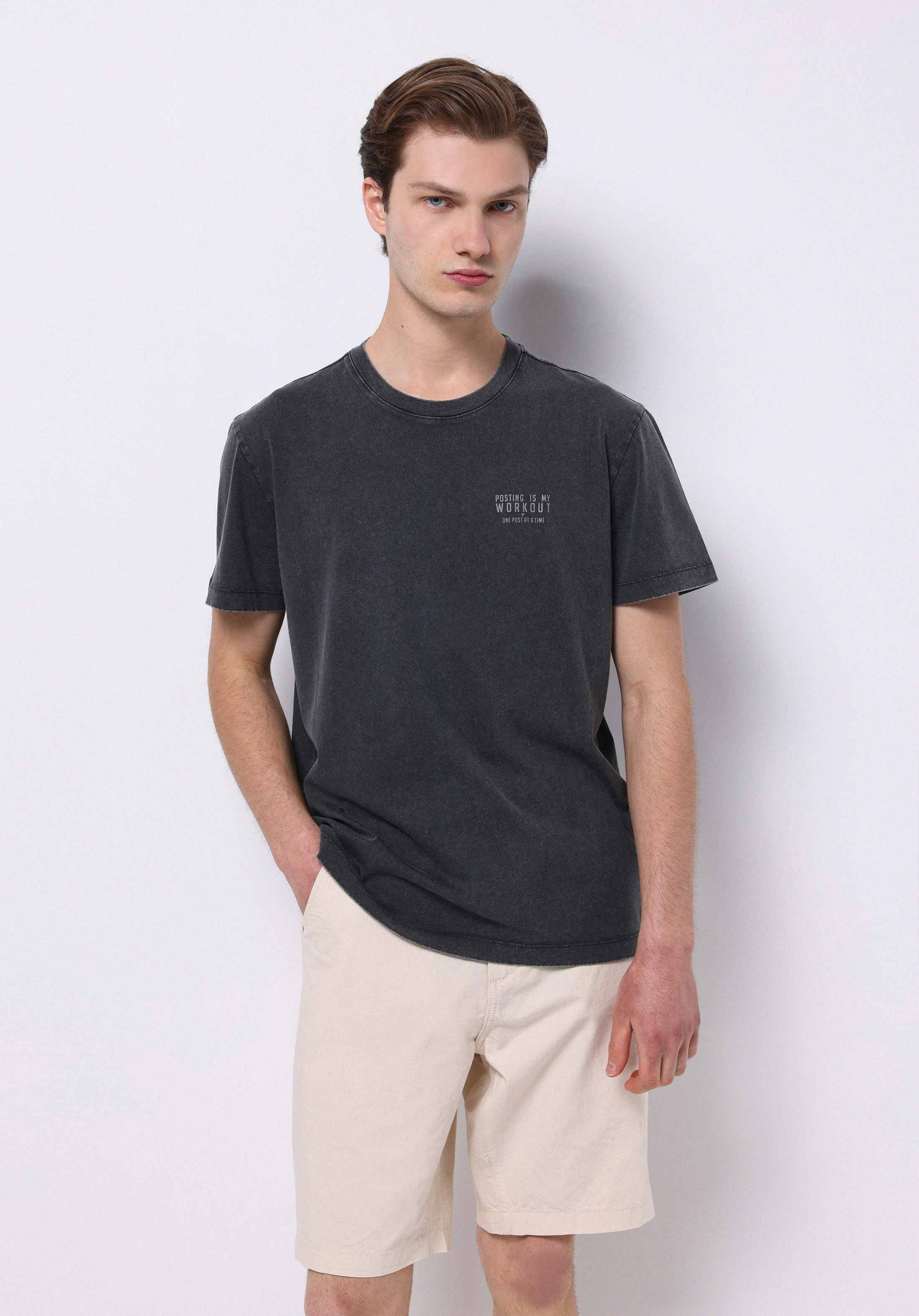 Afișați detalii pentru Tricou Cu Maneca Scurta De Barbati Antracit Regular Fit  Cl1075020