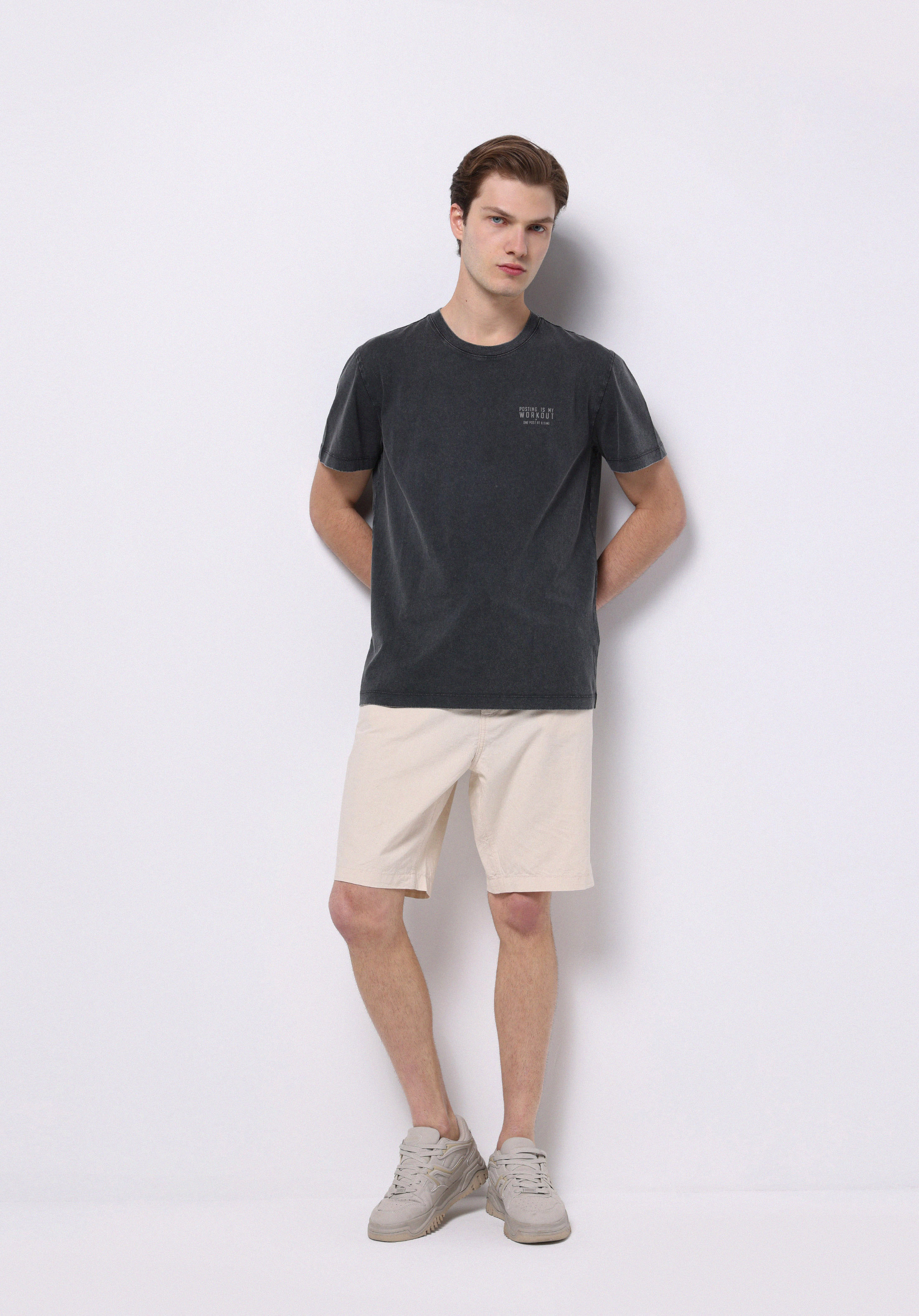 Afișați detalii pentru Tricou Cu Maneca Scurta De Barbati Antracit Regular Fit  Cl1075020