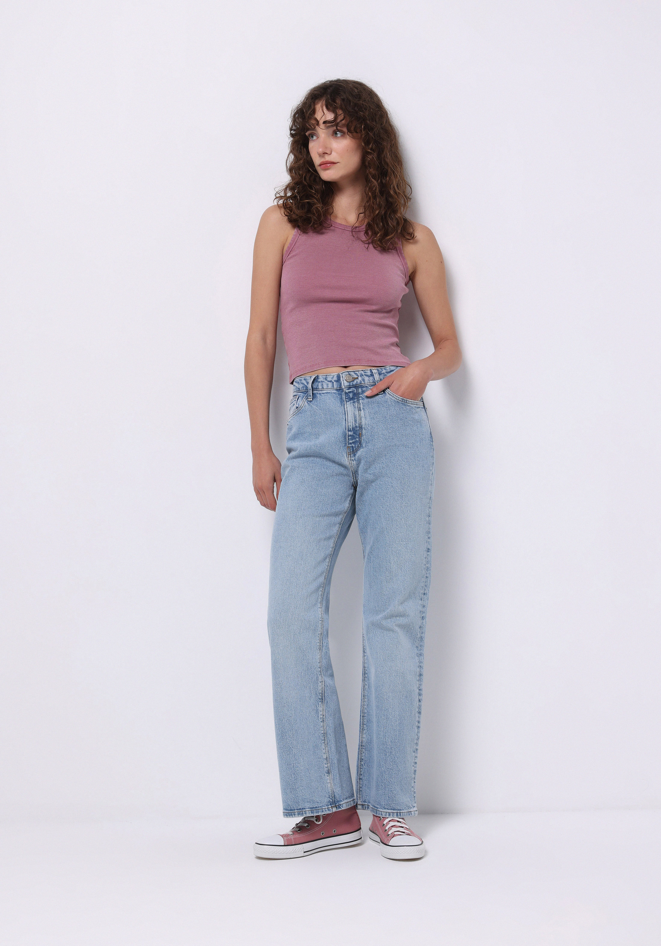 Afișați detalii pentru Pantaloni De Dama Albastru Regular Fit 791 Monica Cl1068783