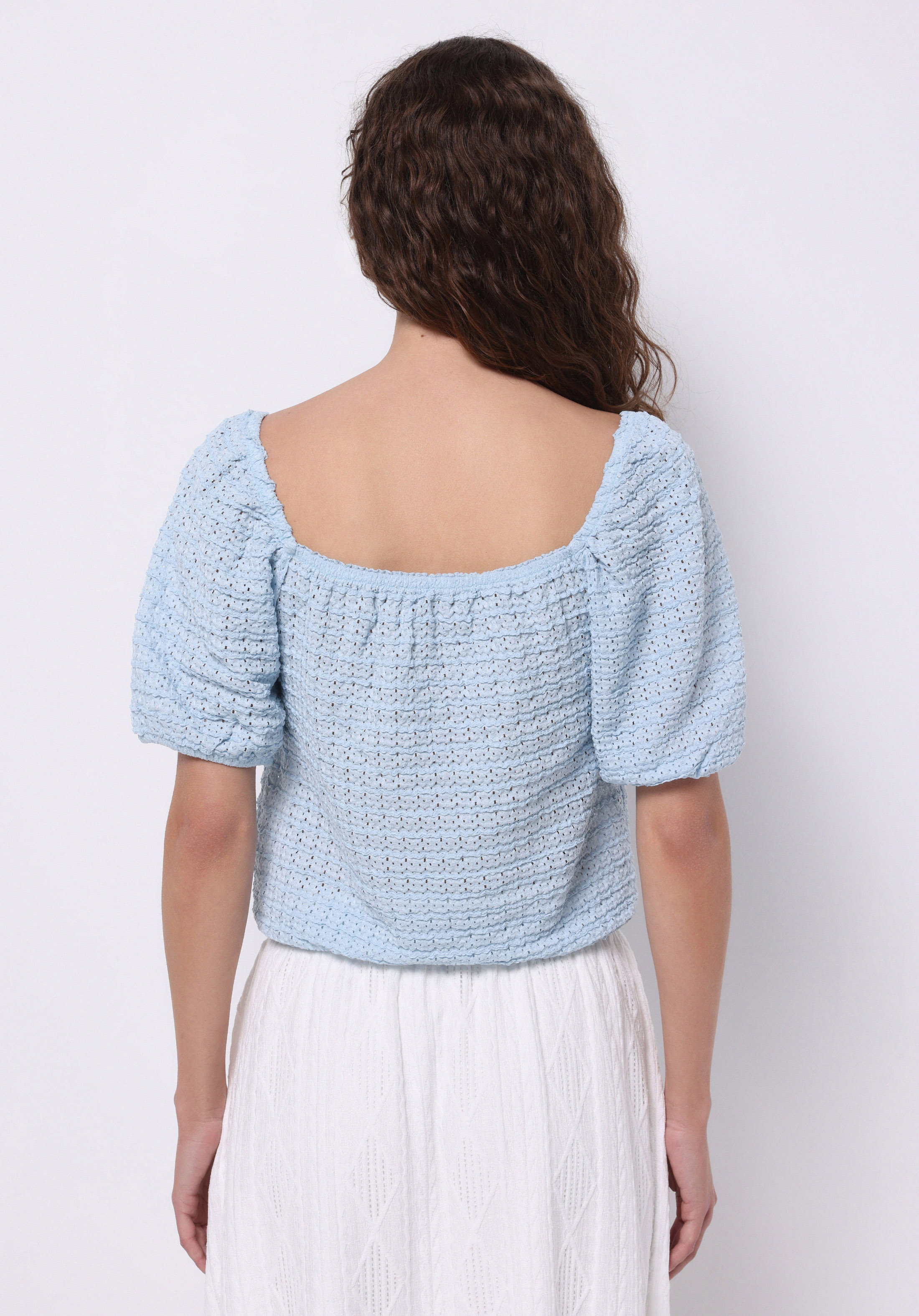 Afișați detalii pentru Bluza Cu Maneca Scurta De Dama Albastru Regular Fit  Cl1074324