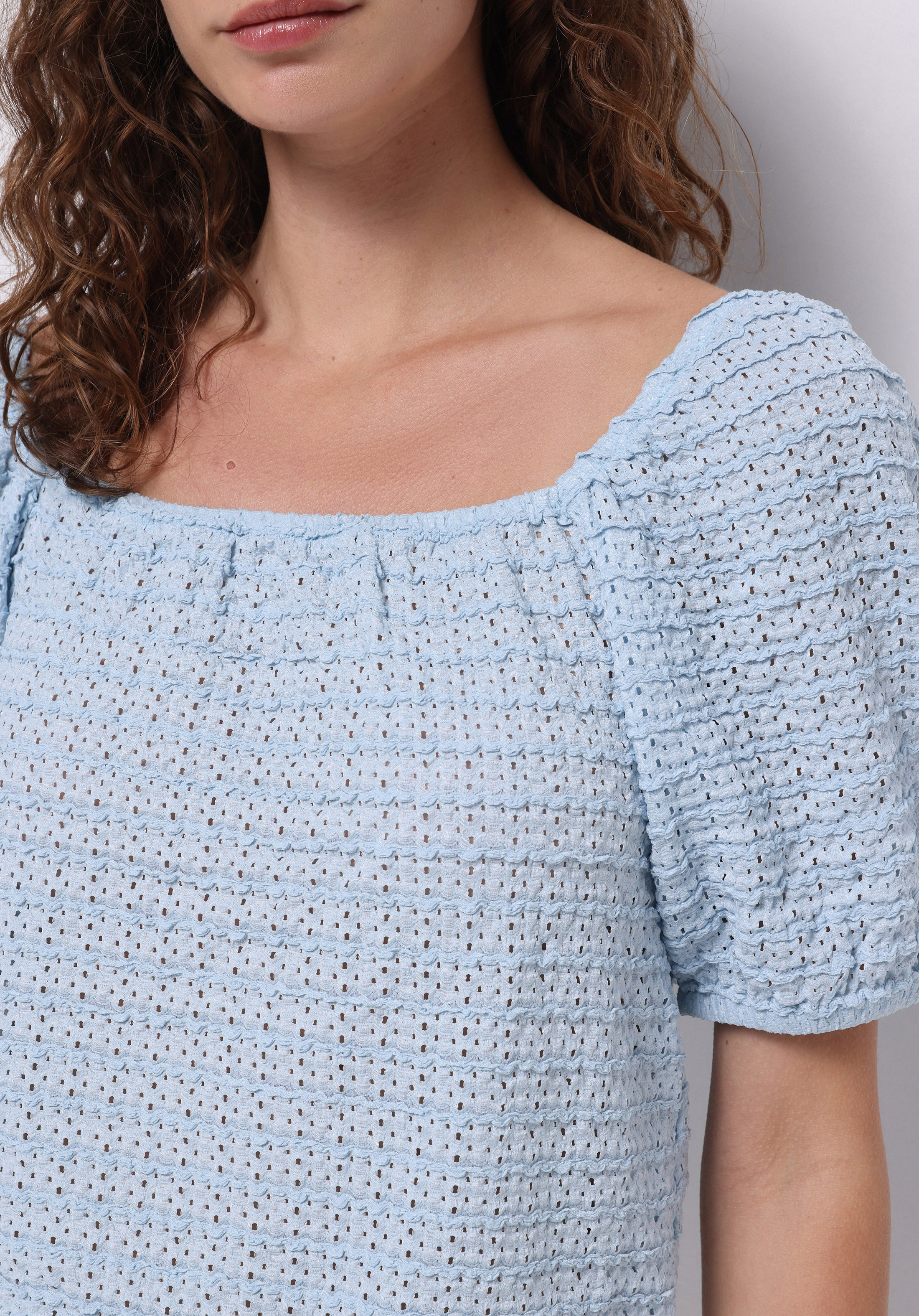 Afișați detalii pentru Bluza Cu Maneca Scurta De Dama Albastru Regular Fit  Cl1074324