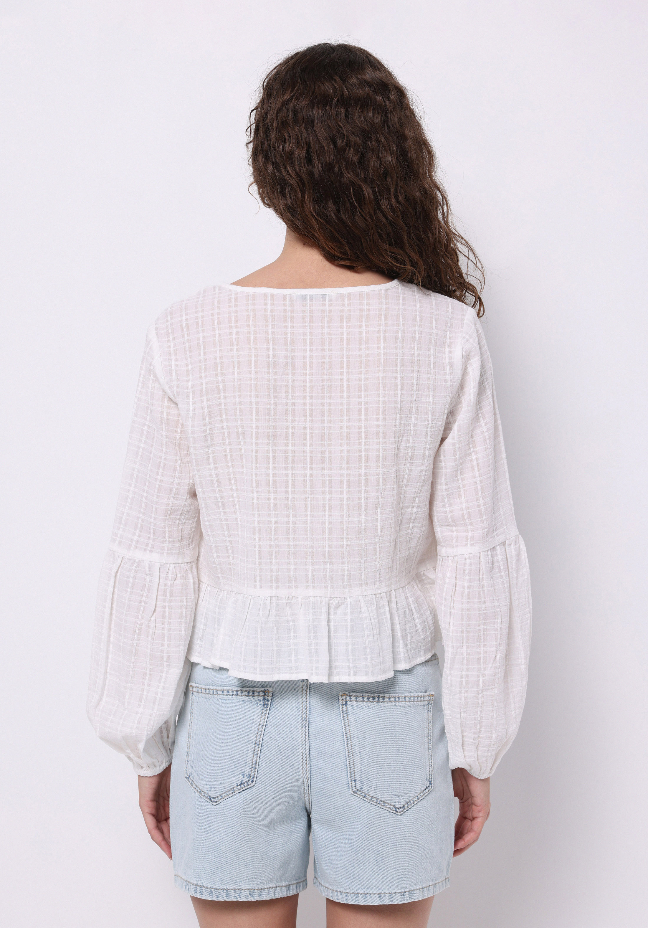 Afișați detalii pentru Bluza Cu Maneca Lunga De Dama Alb Regular Fit  Cl1074623