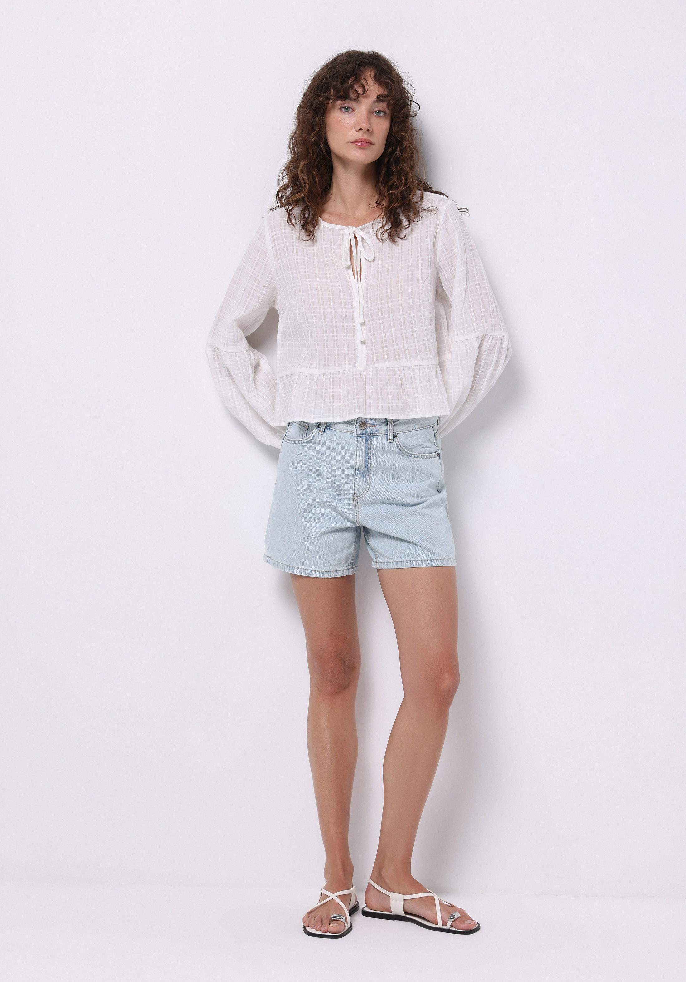 Afișați detalii pentru Bluza Cu Maneca Lunga De Dama Alb Regular Fit  Cl1074623