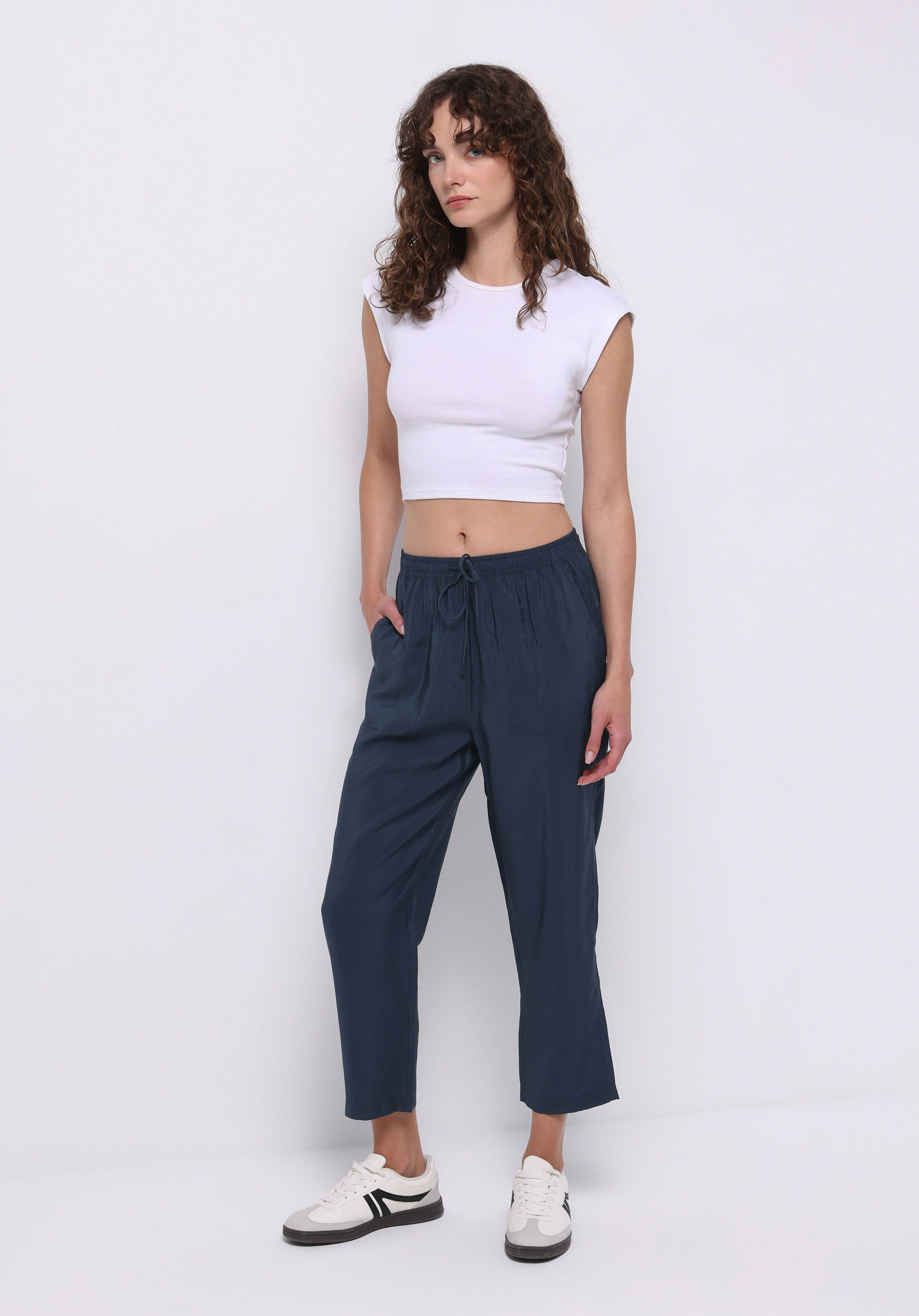 Afișați detalii pentru Pantaloni De Dama Albastru Marin Regular Fit  Cl1074663
