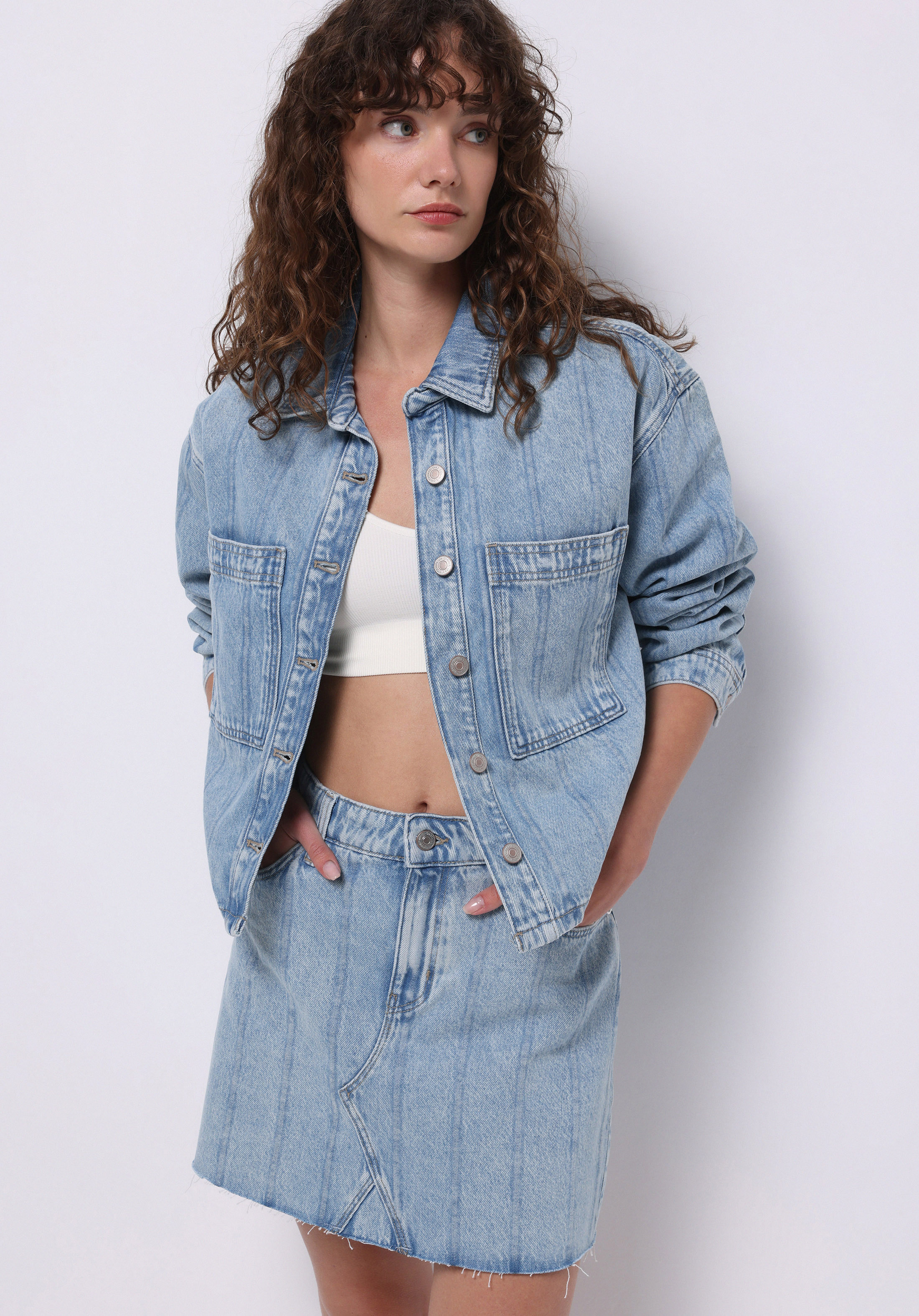 Afișați detalii pentru Jacheta De Dama Albastru Oversize Fit  Cl1075125