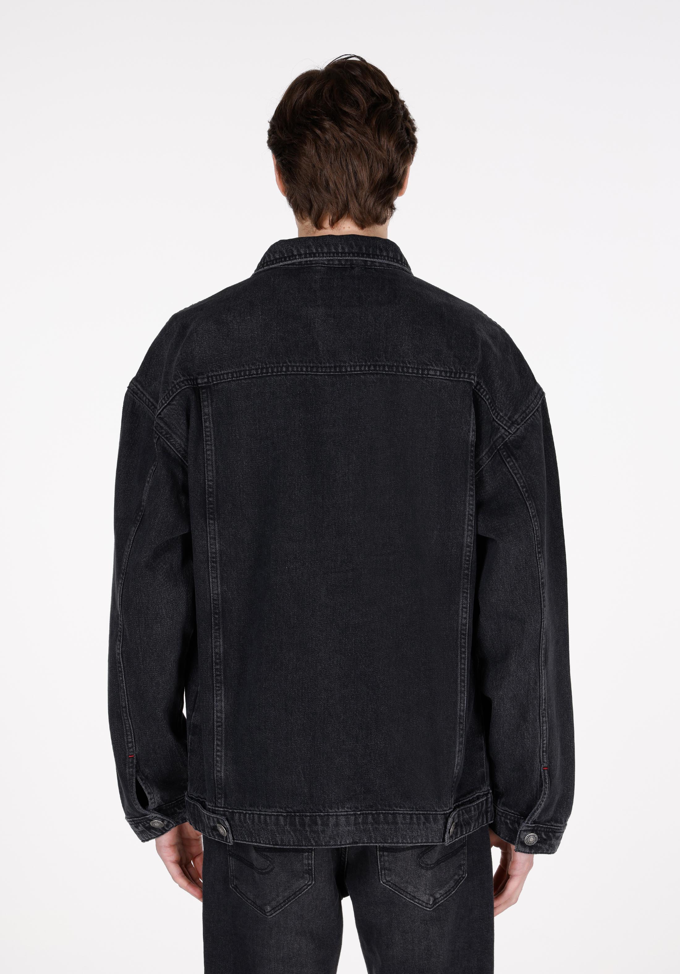 Afișați detalii pentru Jacheta De Barbati Negru Oversize Fit  Cl1072342