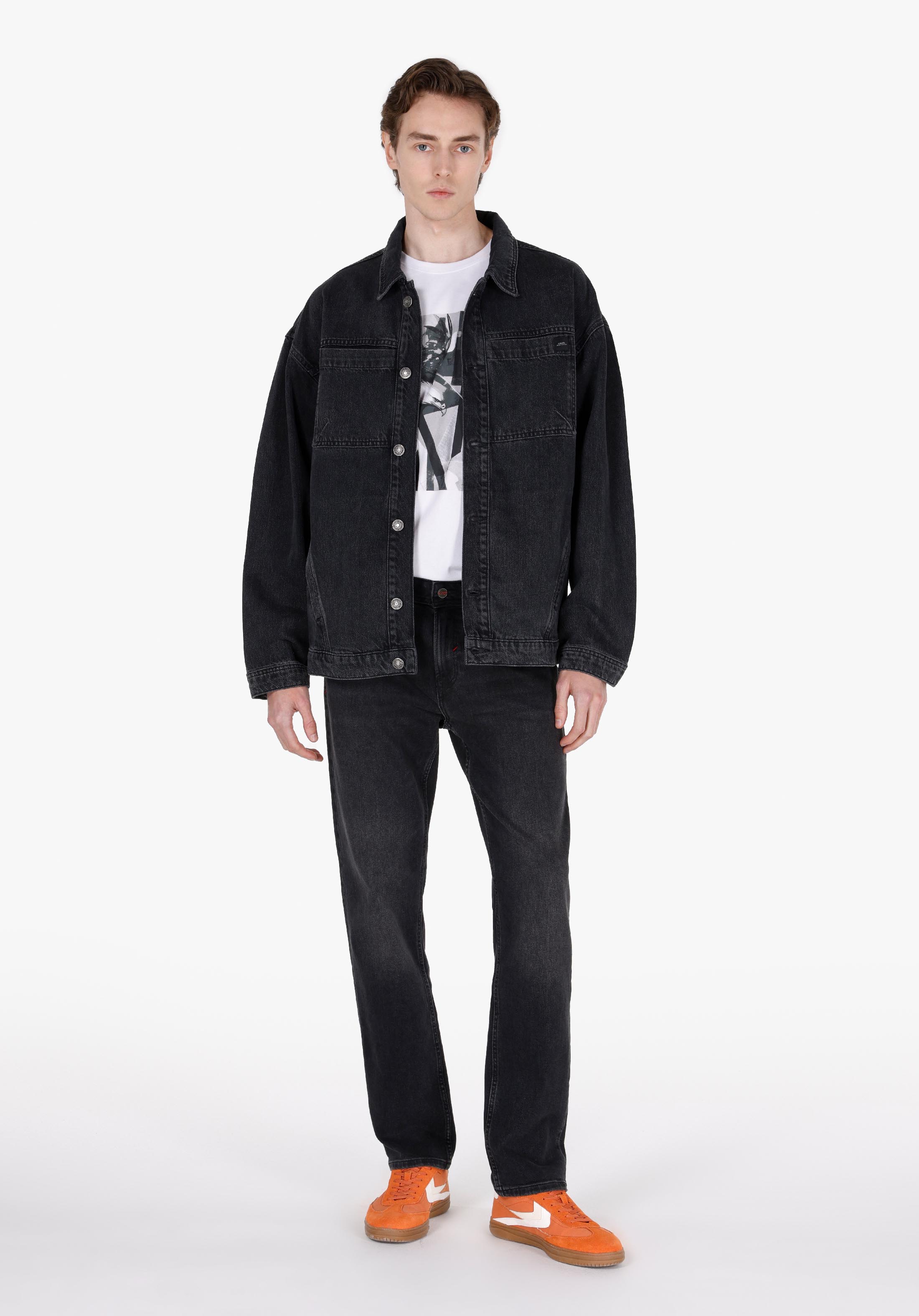 Afișați detalii pentru Jacheta De Barbati Negru Oversize Fit  Cl1072342
