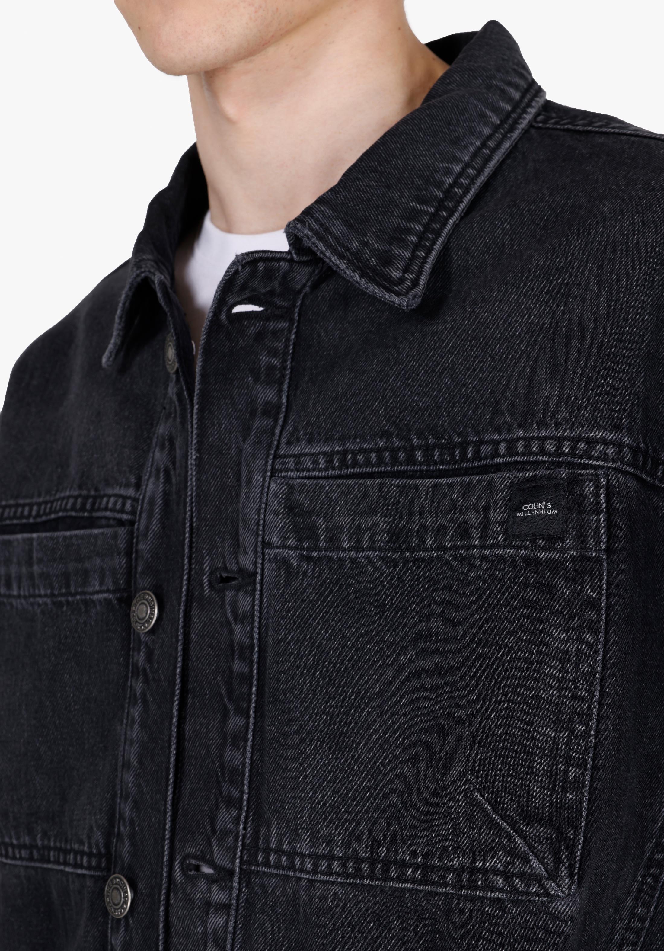Afișați detalii pentru Jacheta De Barbati Negru Oversize Fit  Cl1072342