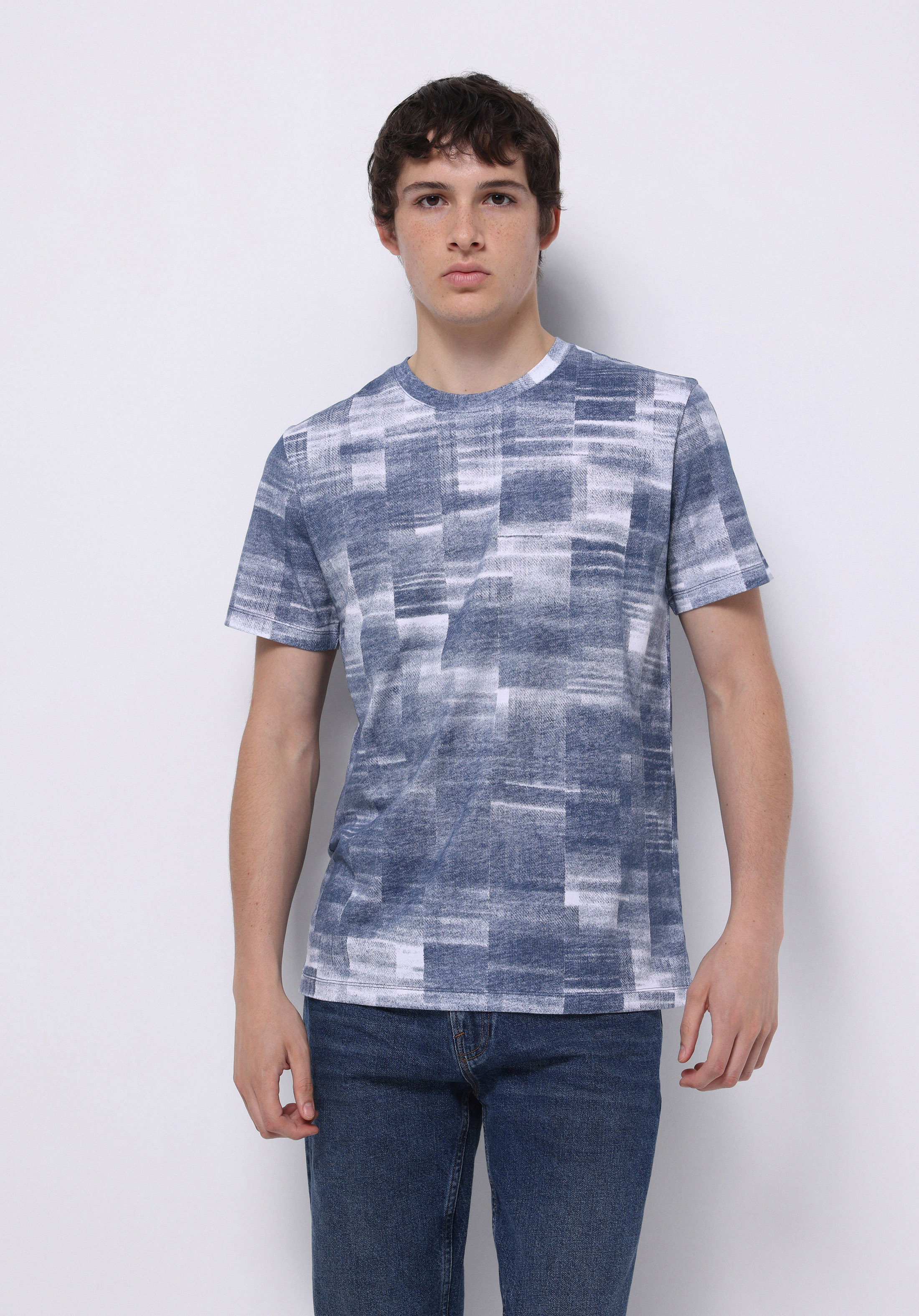 Afișați detalii pentru Tricou Cu Maneca Scurta De Barbati Albastru Regular Fit  Cl1072923