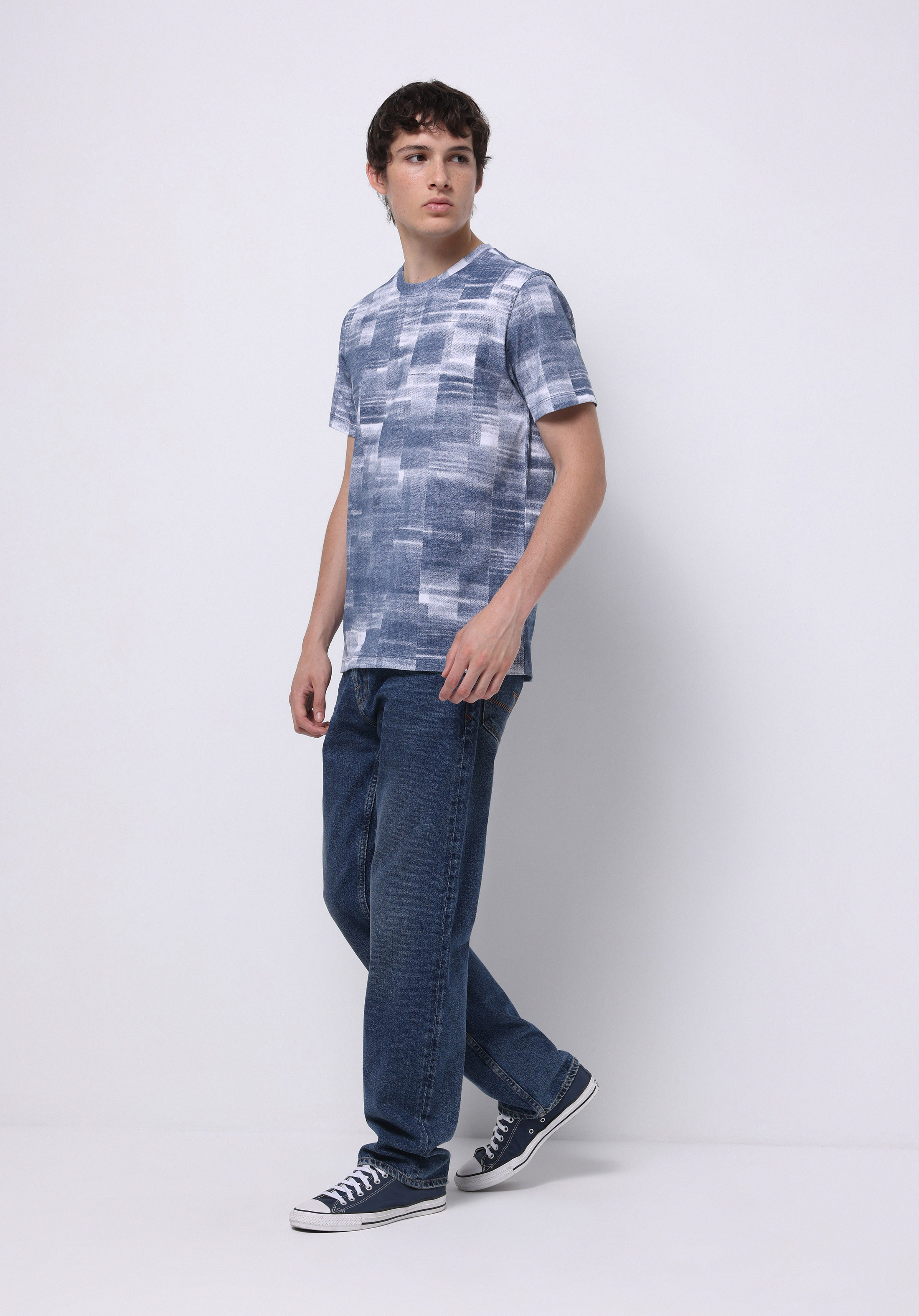 Afișați detalii pentru Tricou Cu Maneca Scurta De Barbati Albastru Regular Fit  Cl1072923