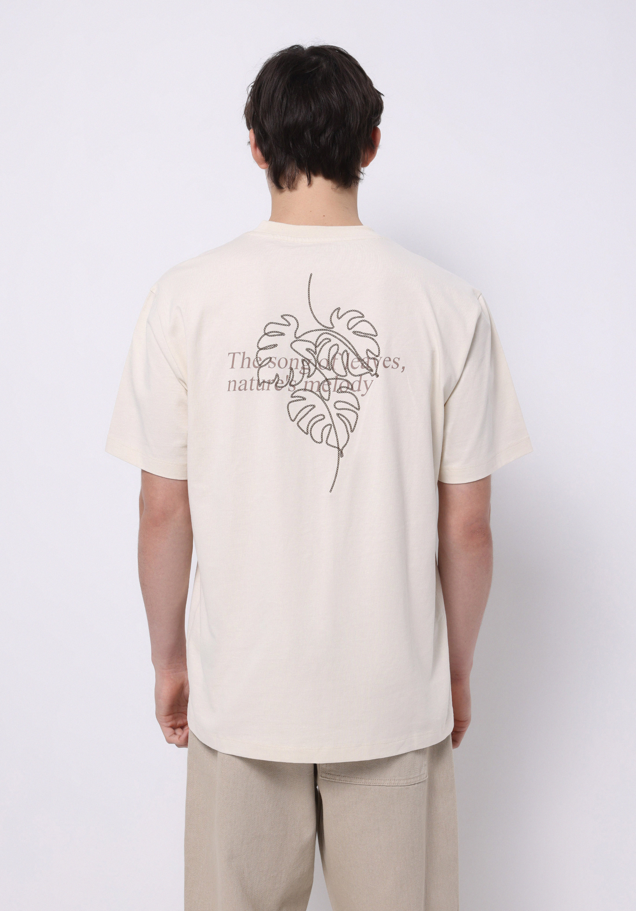 Afișați detalii pentru Comfort Fit Round Neck Drept Bărbați Bej Tricou Cu Mânecă Scurtă