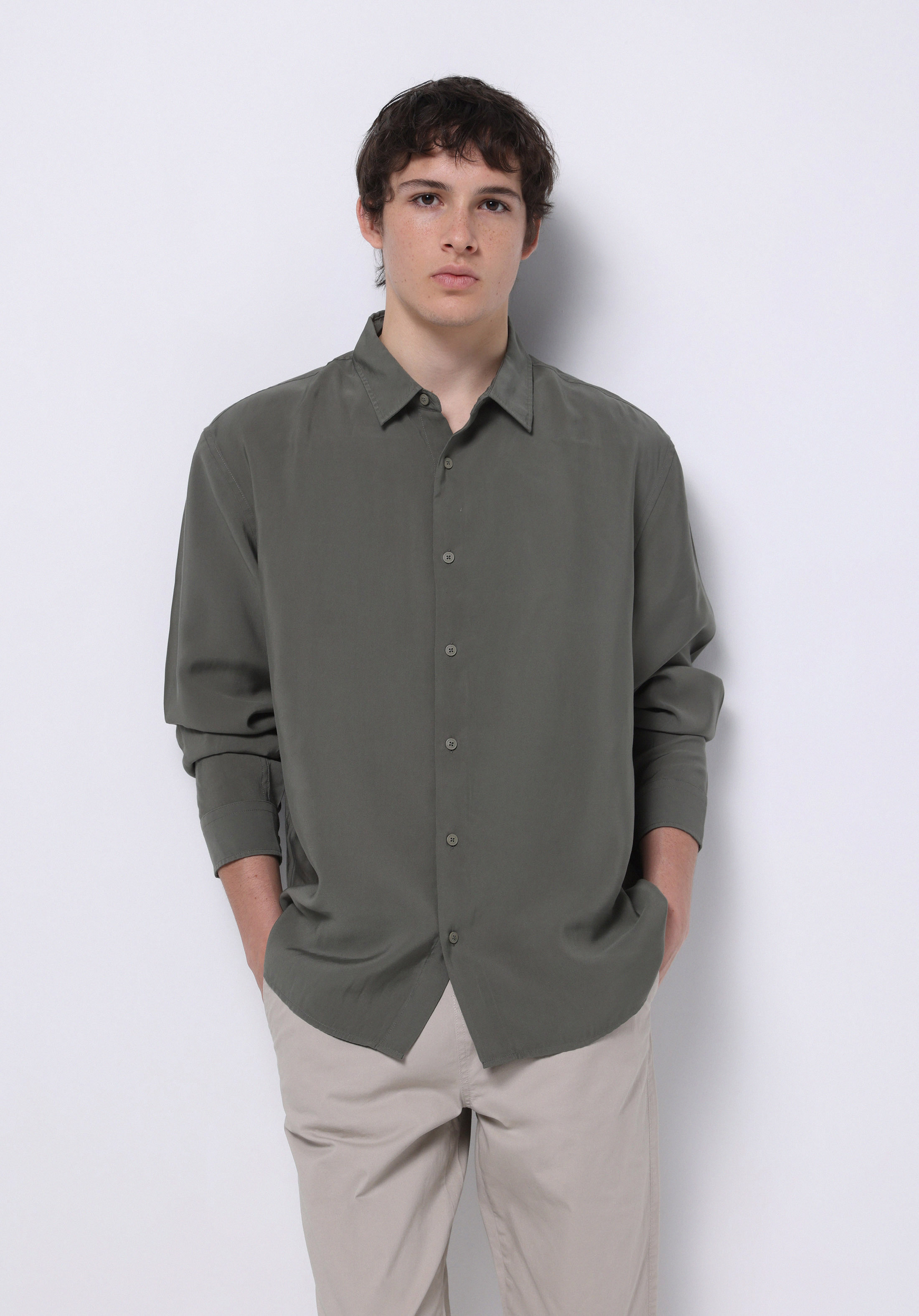 Afișați detalii pentru Camasa Cu Maneca Lunga De Barbati Kaki Comfort Fit  Cl1074507