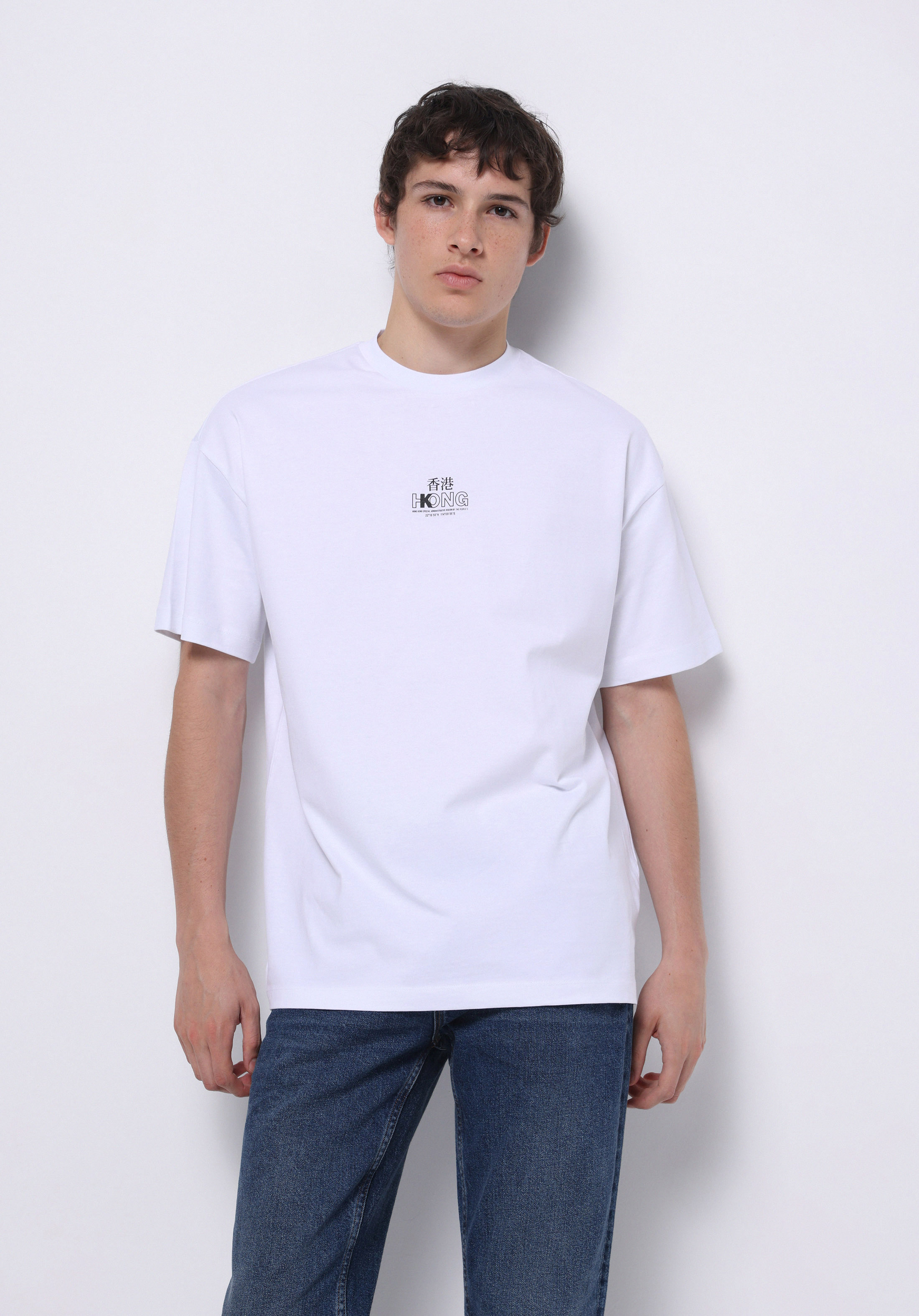 Afișați detalii pentru Tricou Cu Maneca Scurta De Barbati Alb Comfort Fit  Cl1077190