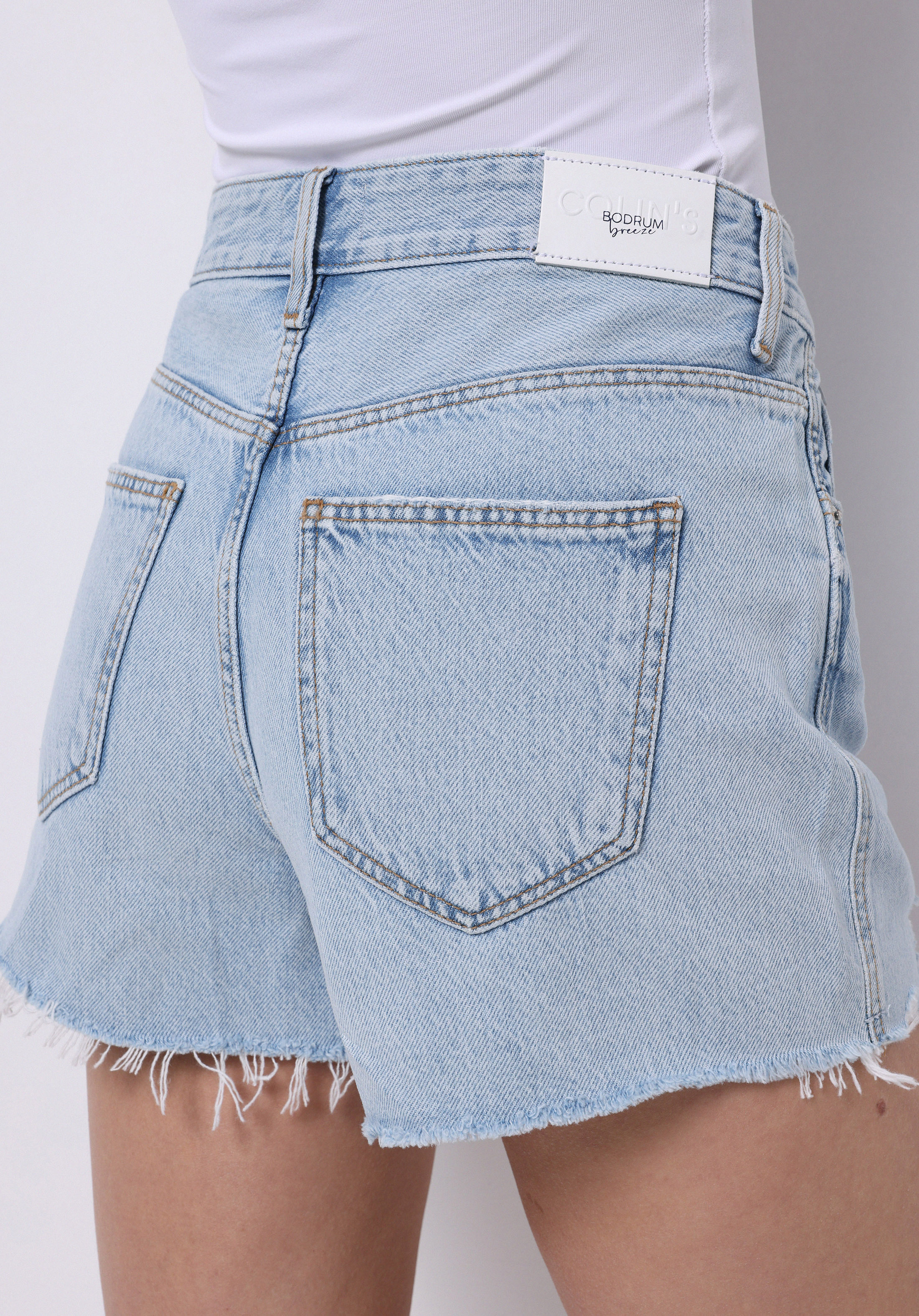 Afișați detalii pentru Short / Pantaloni Scurti De Dama Albastru Mom Fit  Cl1073878