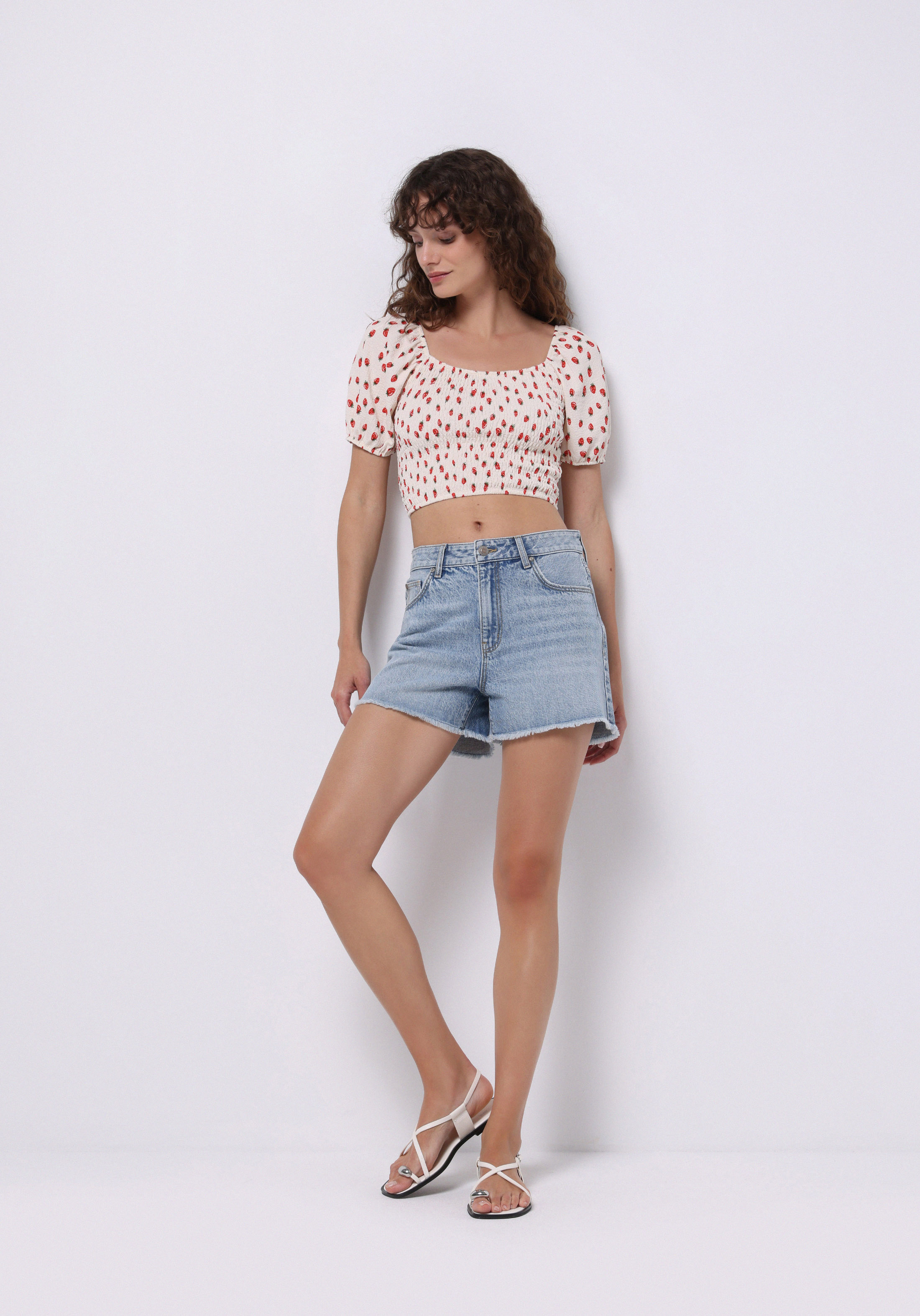 Afișați detalii pentru Short / Pantaloni Scurti De Dama Albastru Mom Fit  Cl1074446