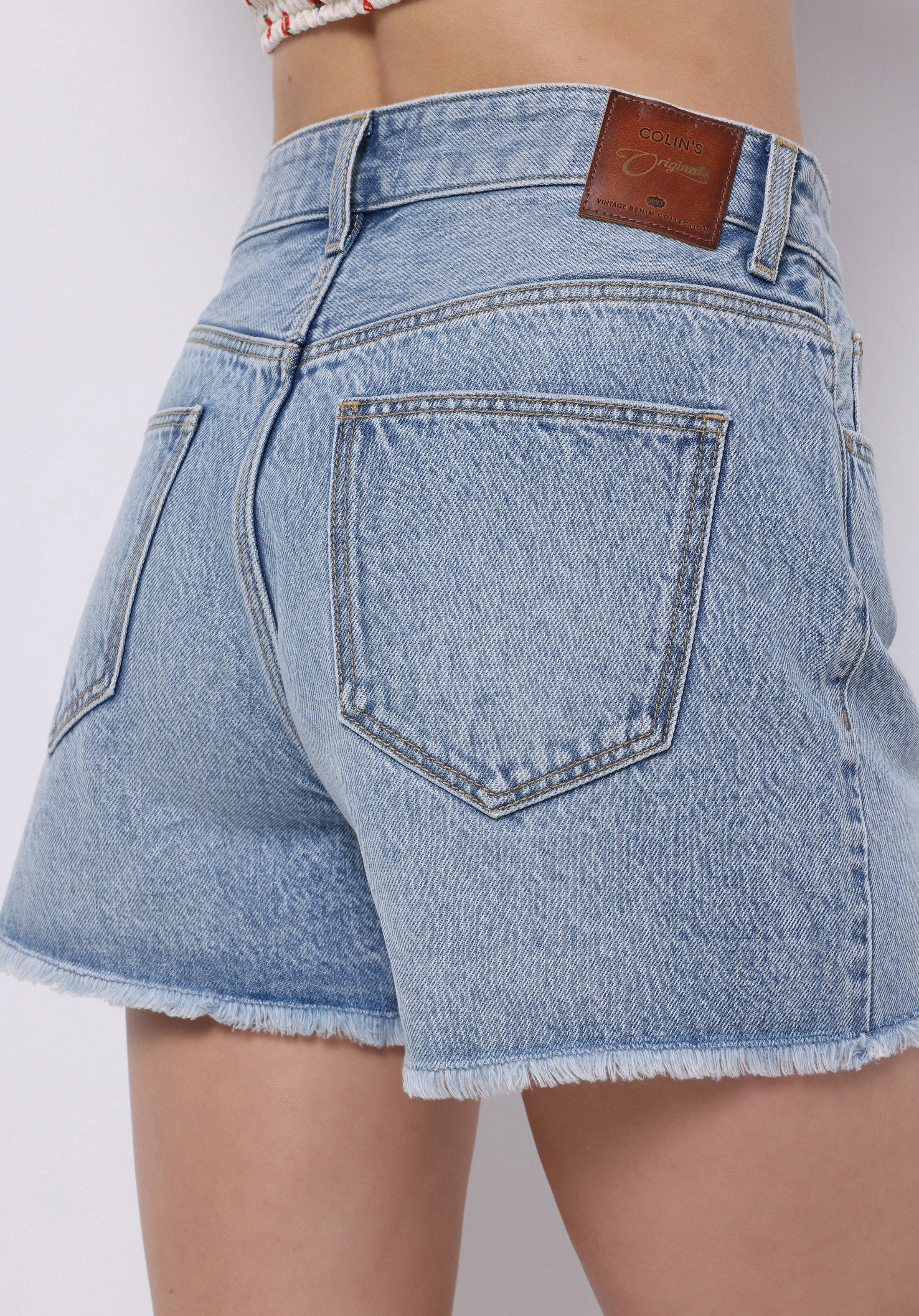 Afișați detalii pentru Short / Pantaloni Scurti De Dama Albastru Mom Fit  Cl1074446