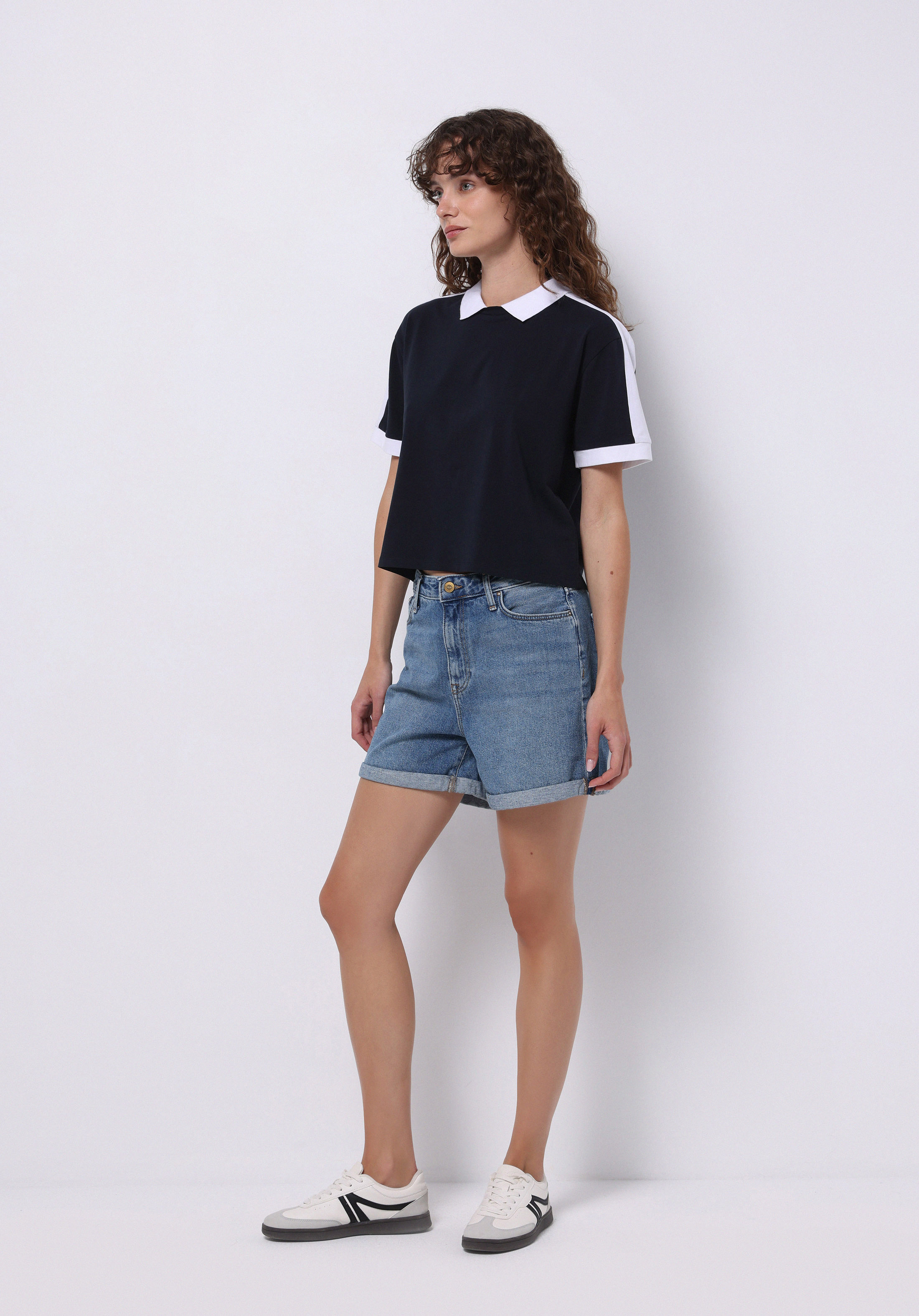 Afișați detalii pentru Short / Pantaloni Scurti De Dama Albastru Mom Fit  Cl1074504