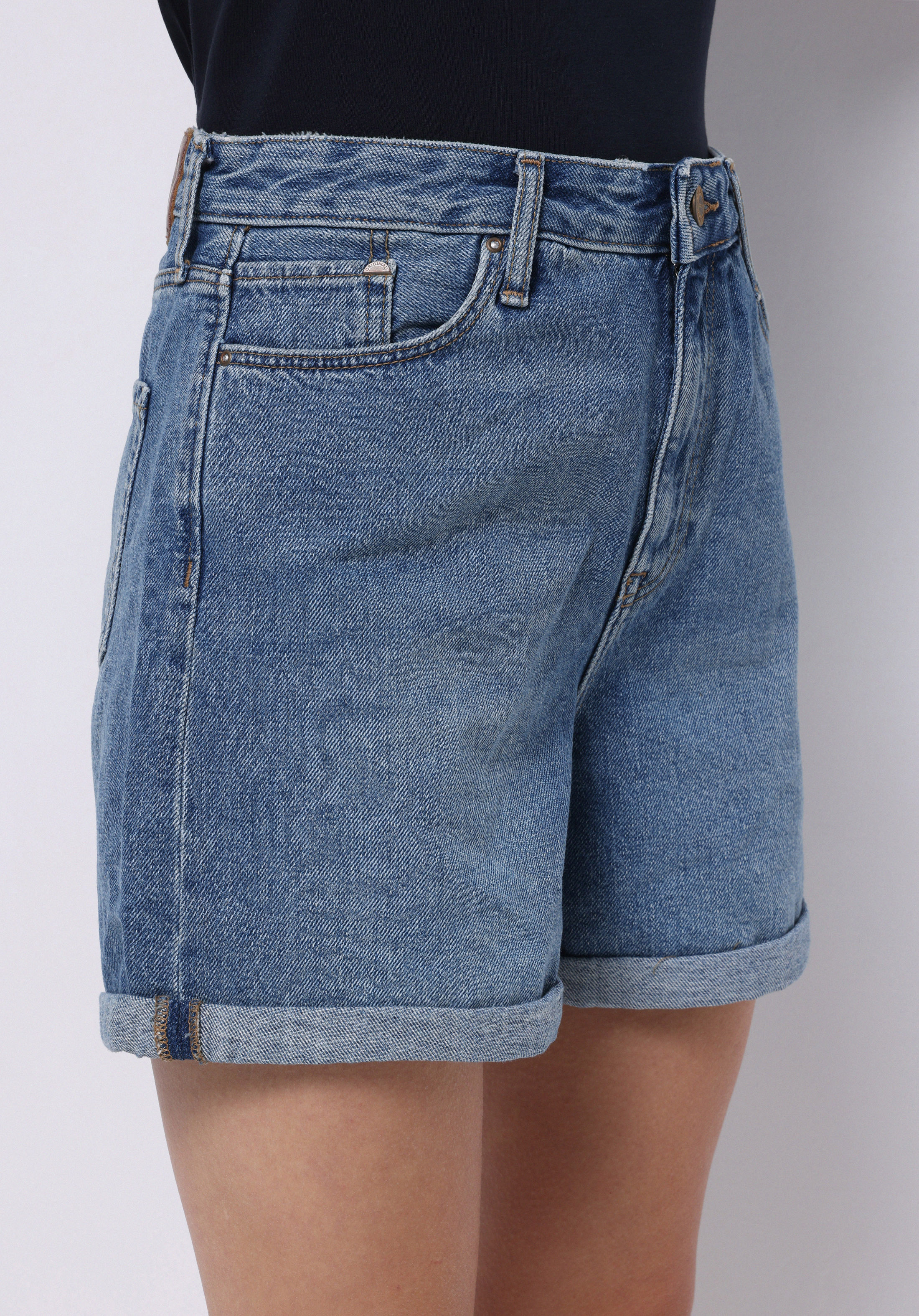 Afișați detalii pentru Short / Pantaloni Scurti De Dama Albastru Mom Fit  Cl1074504