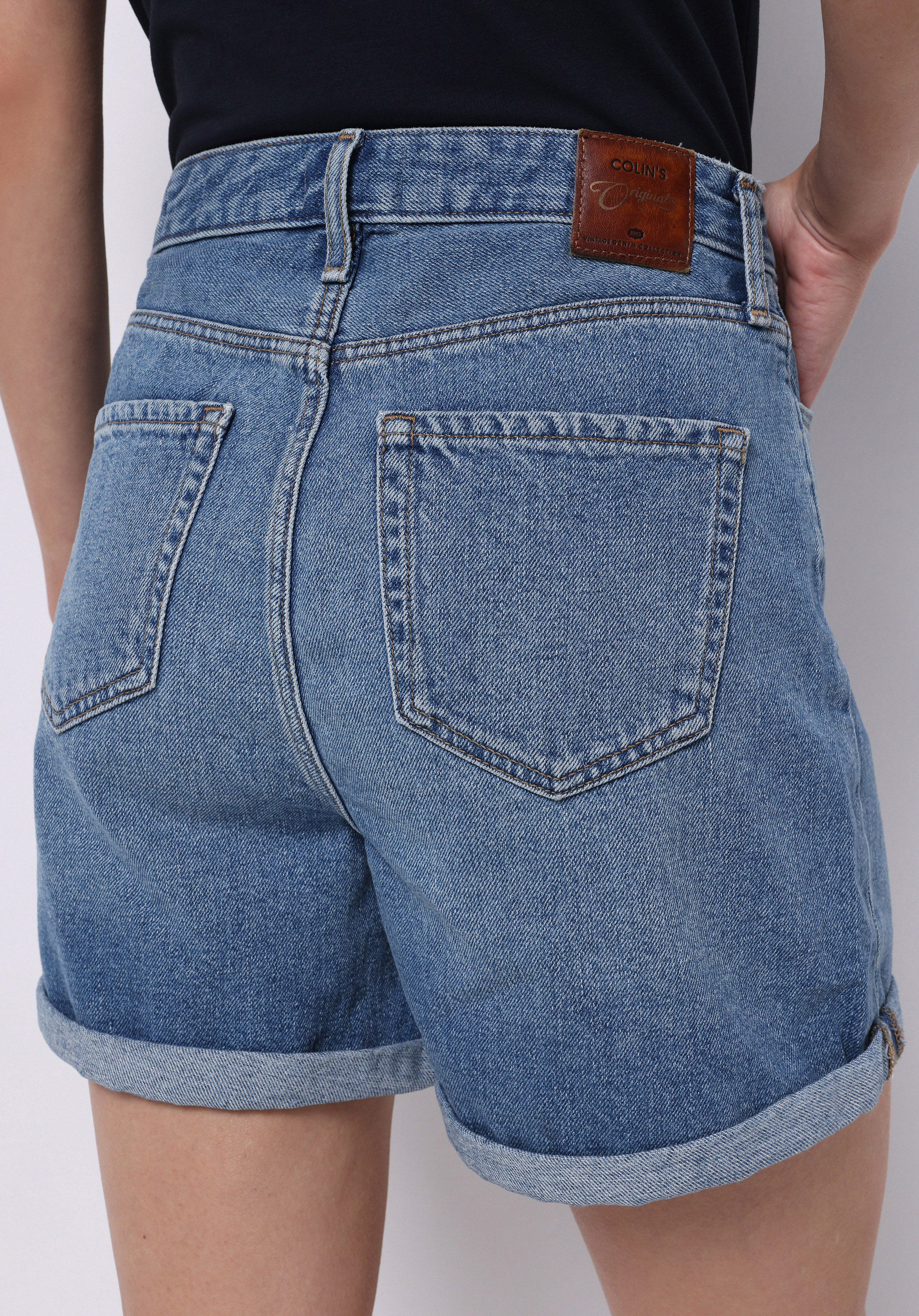 Afișați detalii pentru Short / Pantaloni Scurti De Dama Albastru Mom Fit  Cl1074504