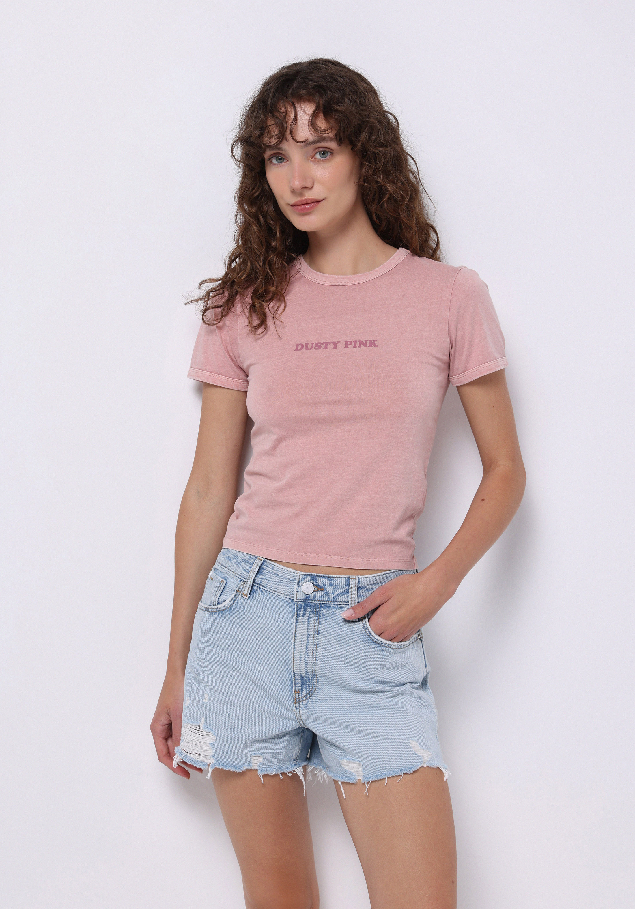 Afișați detalii pentru Tricou Cu Maneca Scurta De Dama Roz Slim Fit  Cl1074569
