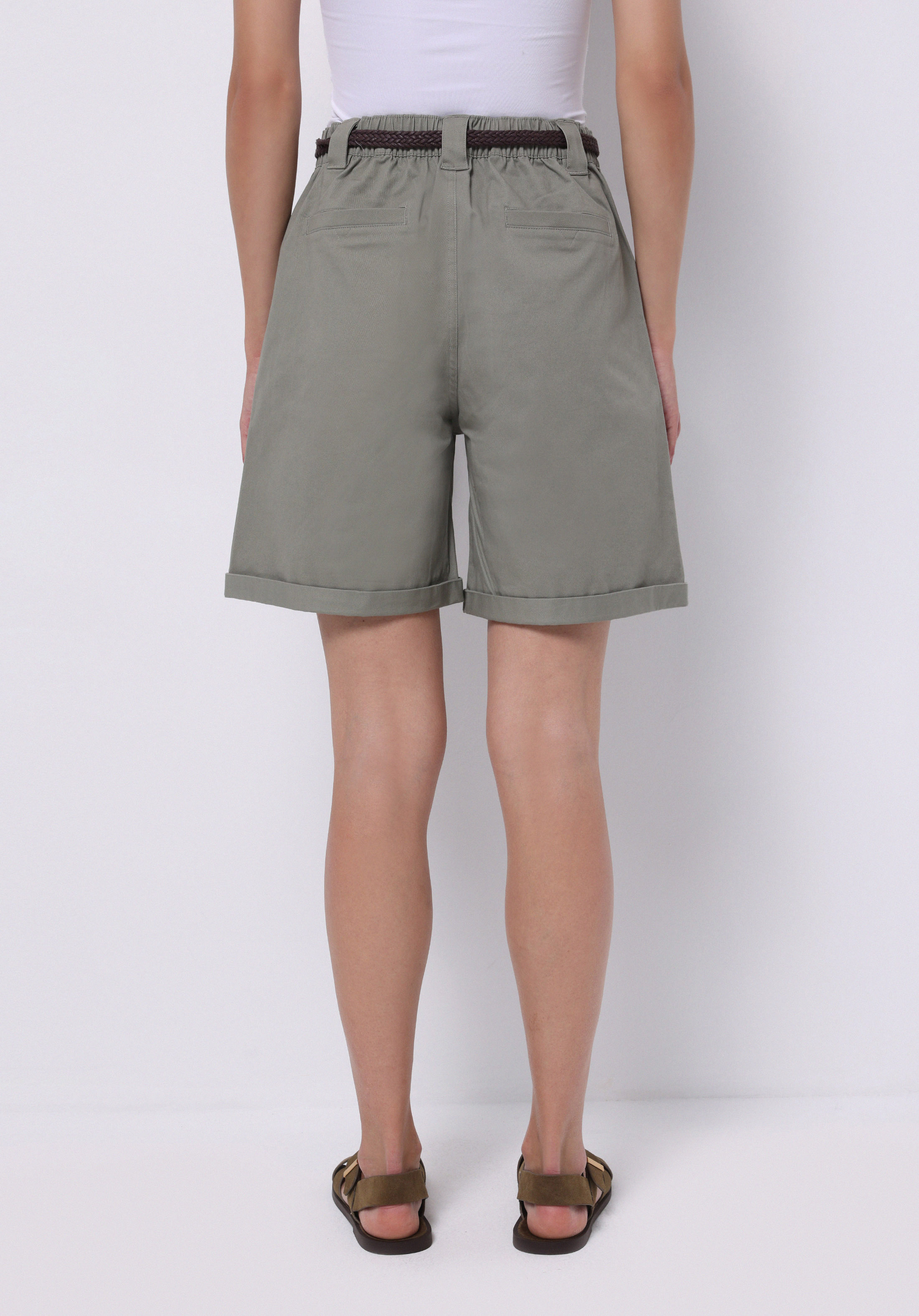 Afișați detalii pentru Short / Pantaloni Scurti De Dama Kaki Slim Fit  Cl1074658