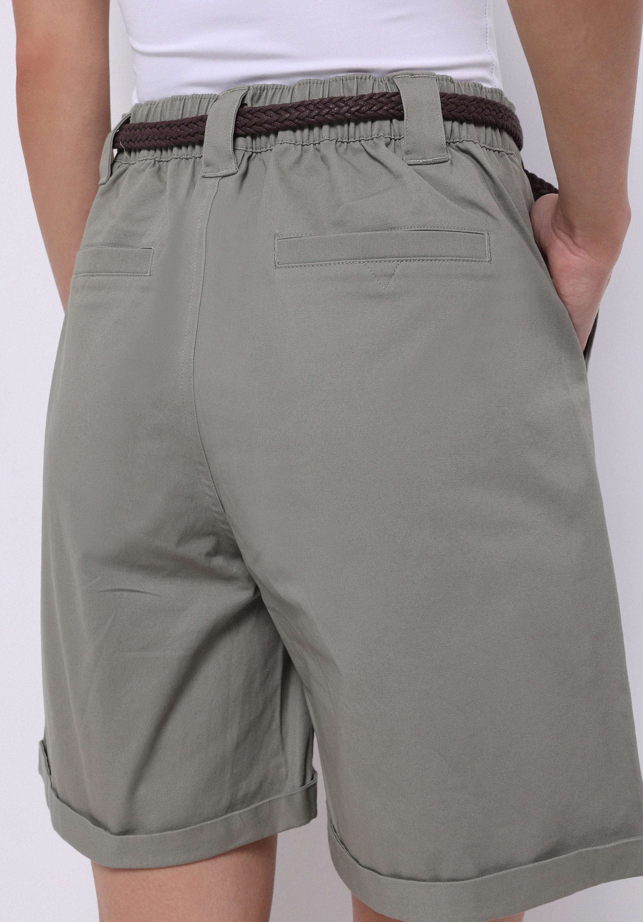 Afișați detalii pentru Short / Pantaloni Scurti De Dama Kaki Slim Fit  Cl1074658