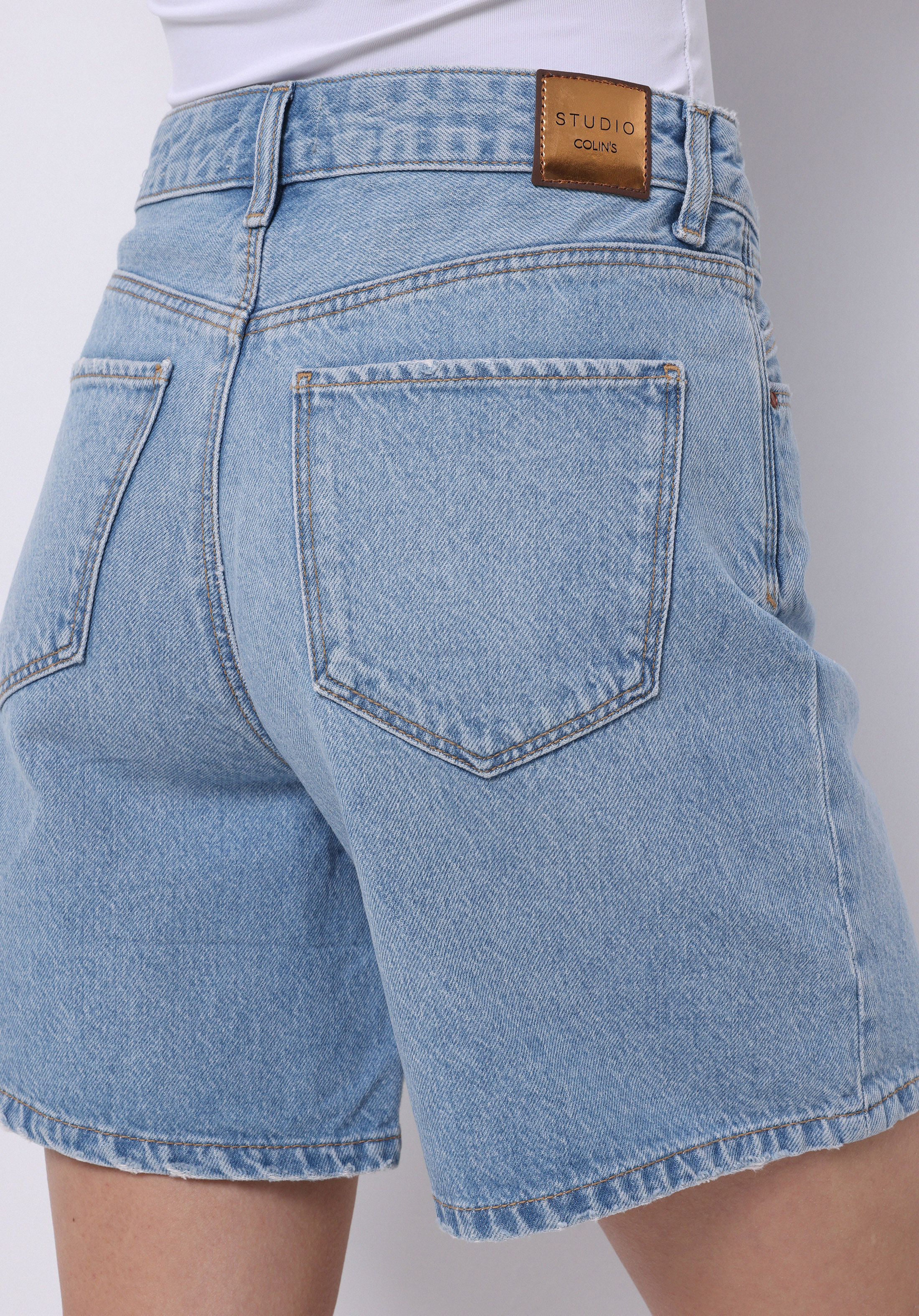 Afișați detalii pentru Short / Pantaloni Scurti De Dama Albastru Mom Fit  Cl1074769