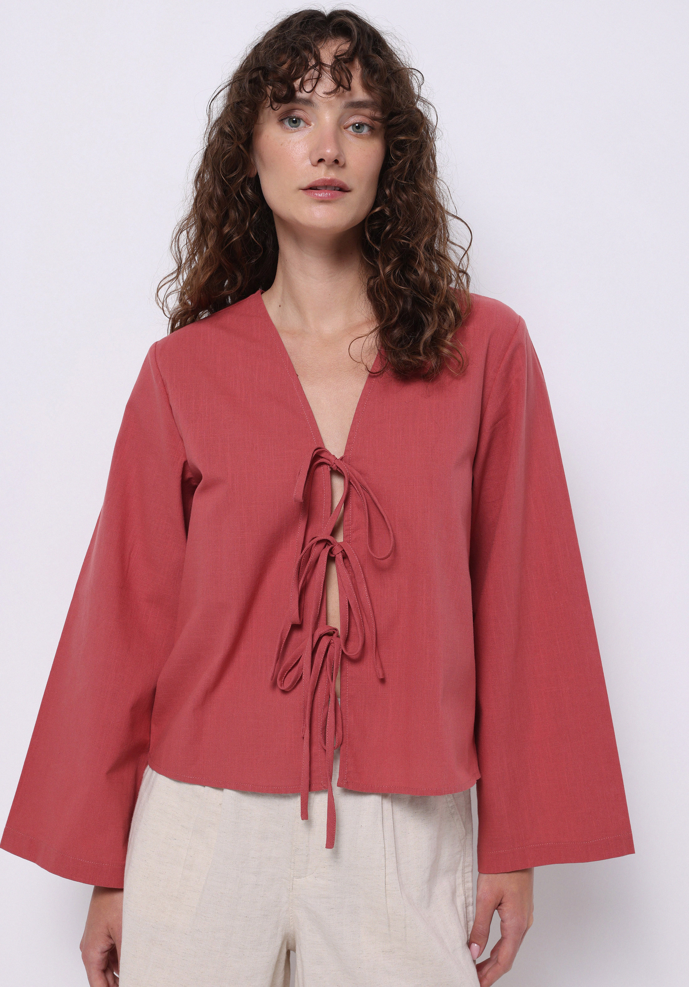 Afișați detalii pentru Bluza Cu Maneca Lunga De Dama Roz Regular Fit  Cl1074031