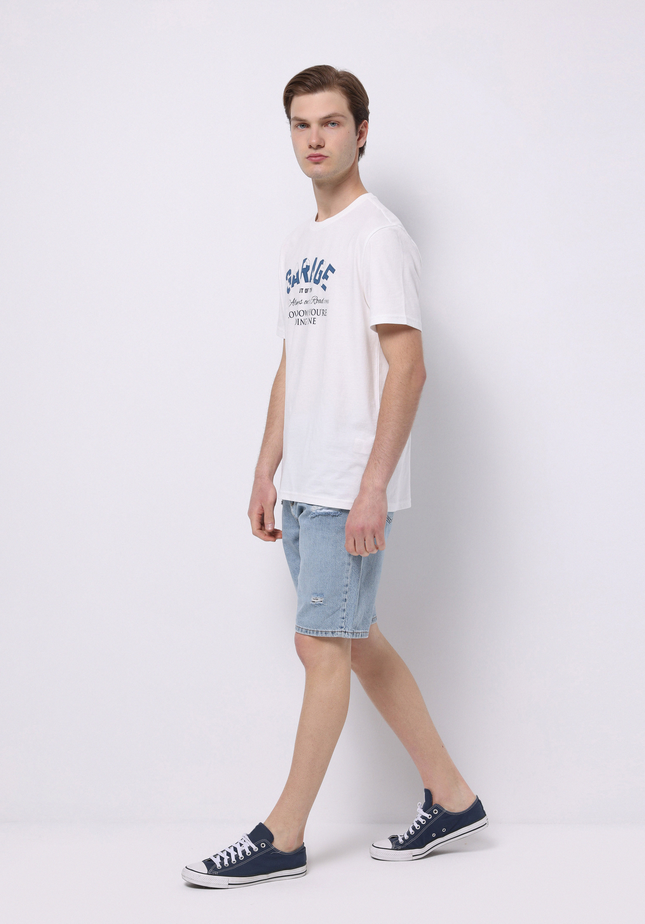 Afișați detalii pentru Regular Fit Talie Medie Drept Bărbați Indigo Jean Pantaloni Scurți