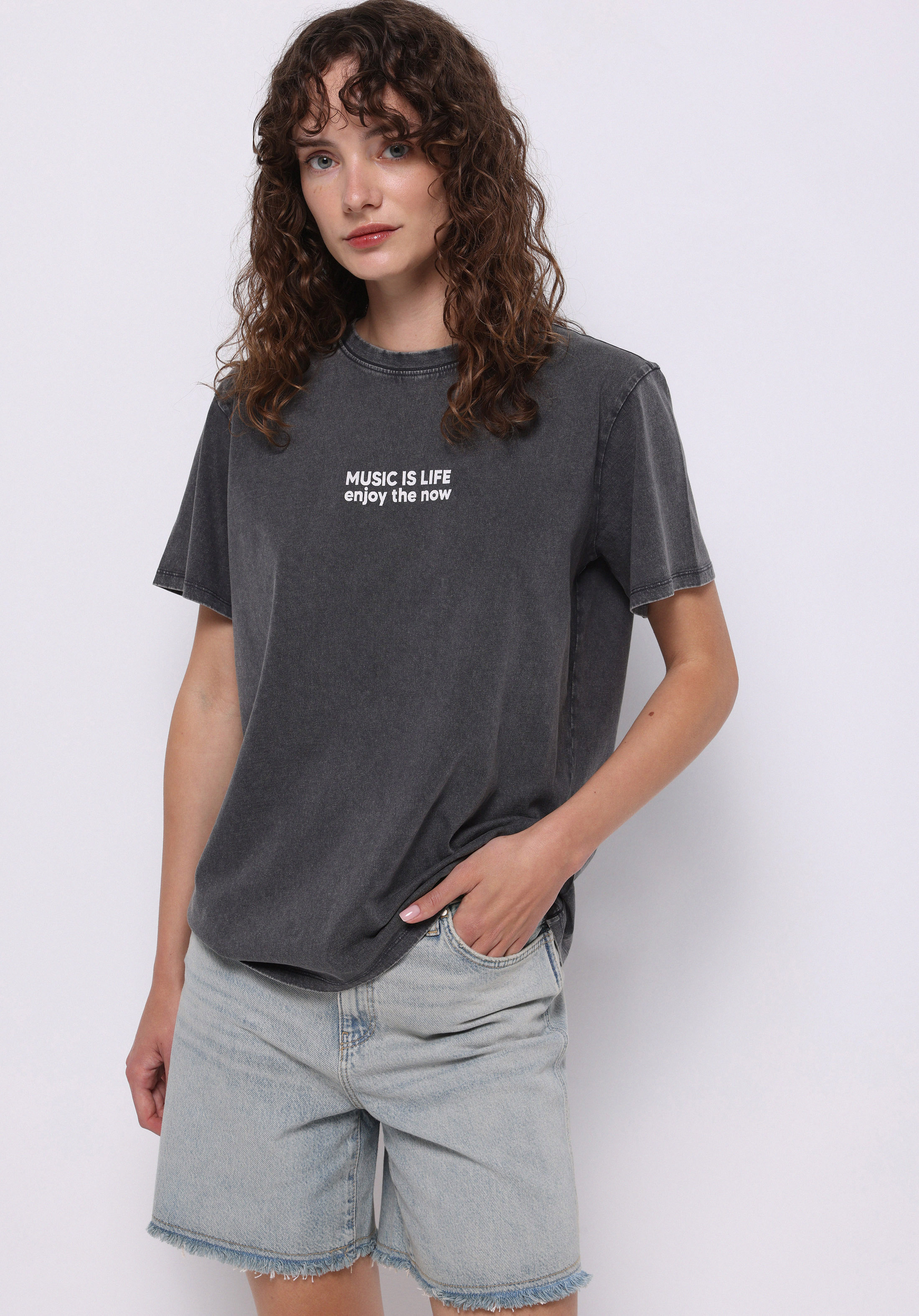 Afișați detalii pentru Tricou Cu Maneca Scurta De Dama Antracit Regular Fit  Cl1074565