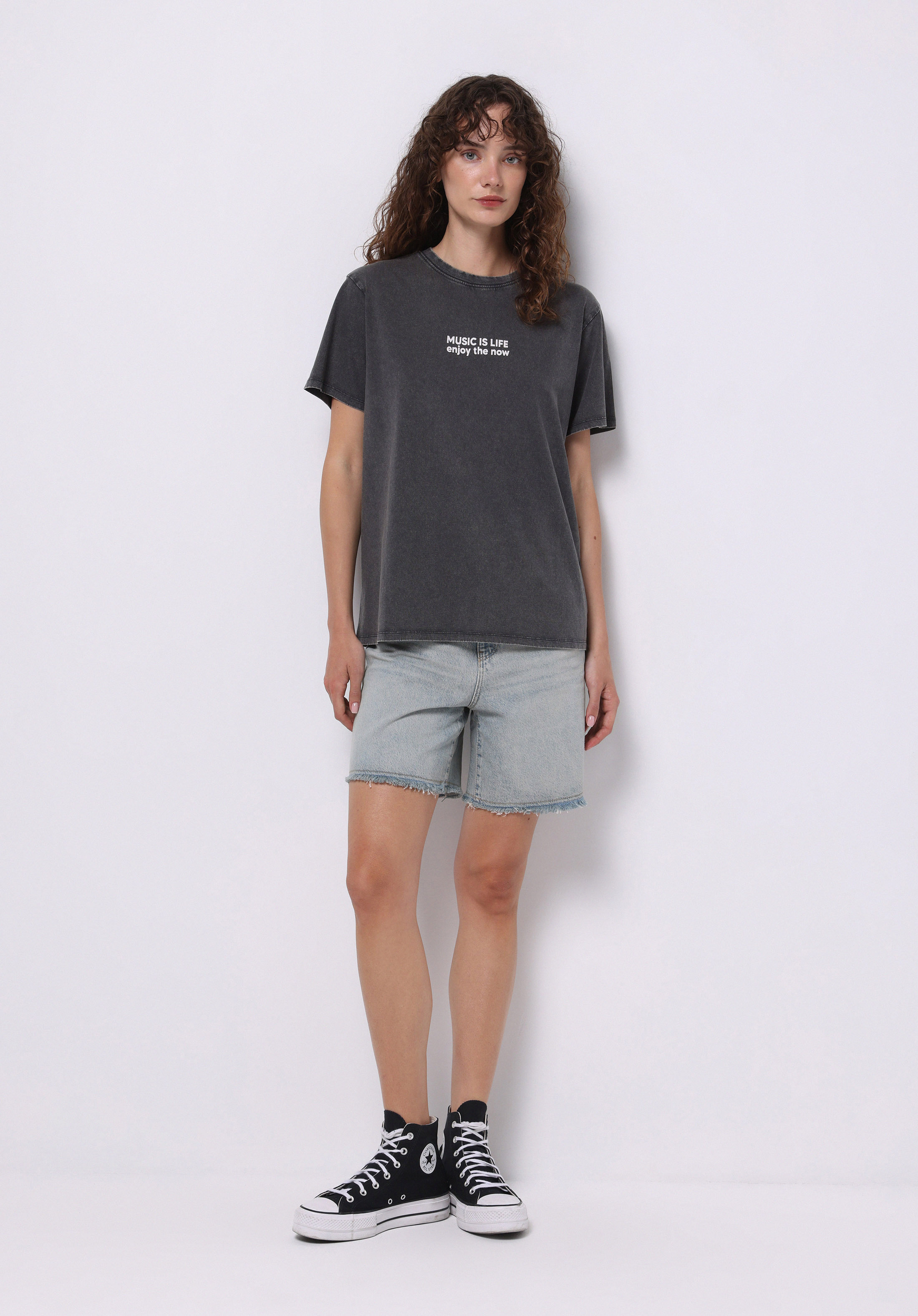 Afișați detalii pentru Tricou Cu Maneca Scurta De Dama Antracit Regular Fit  Cl1074565