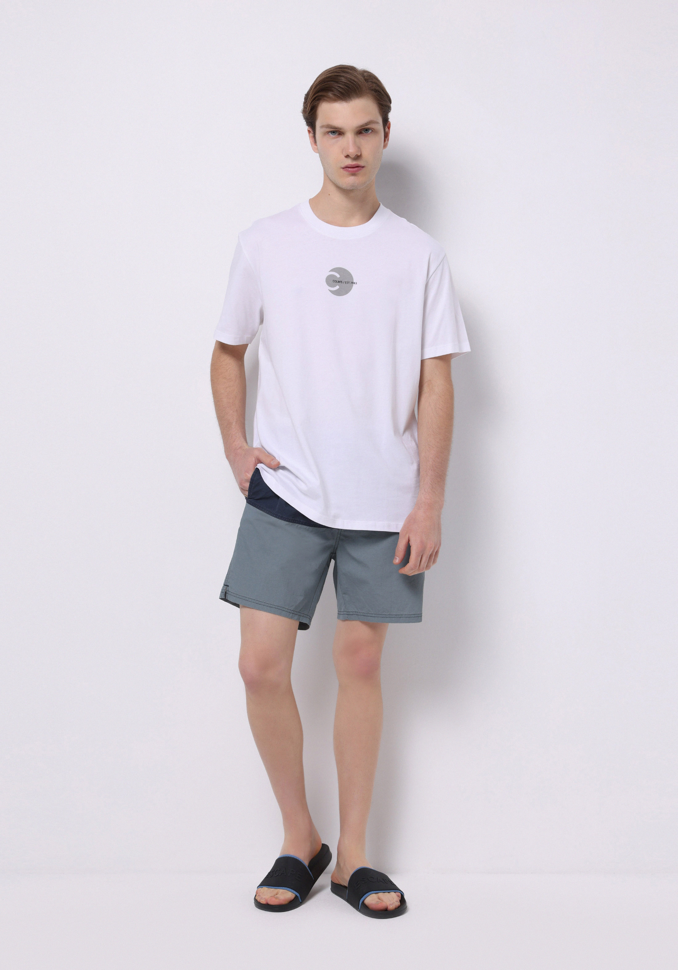 Afișați detalii pentru Short De Plaja De Barbati Albastru Slim Fit  Cl1074690