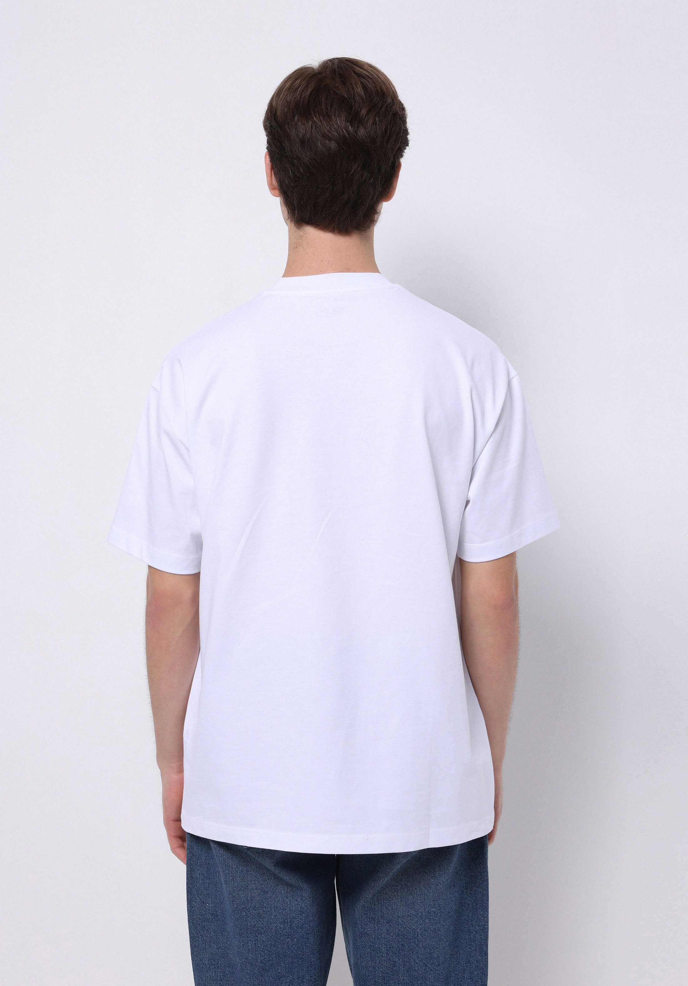 Afișați detalii pentru Comfort Fit Round Neck Drept Bărbați Alb Short Tricou Cu Mânecă Scurtă
