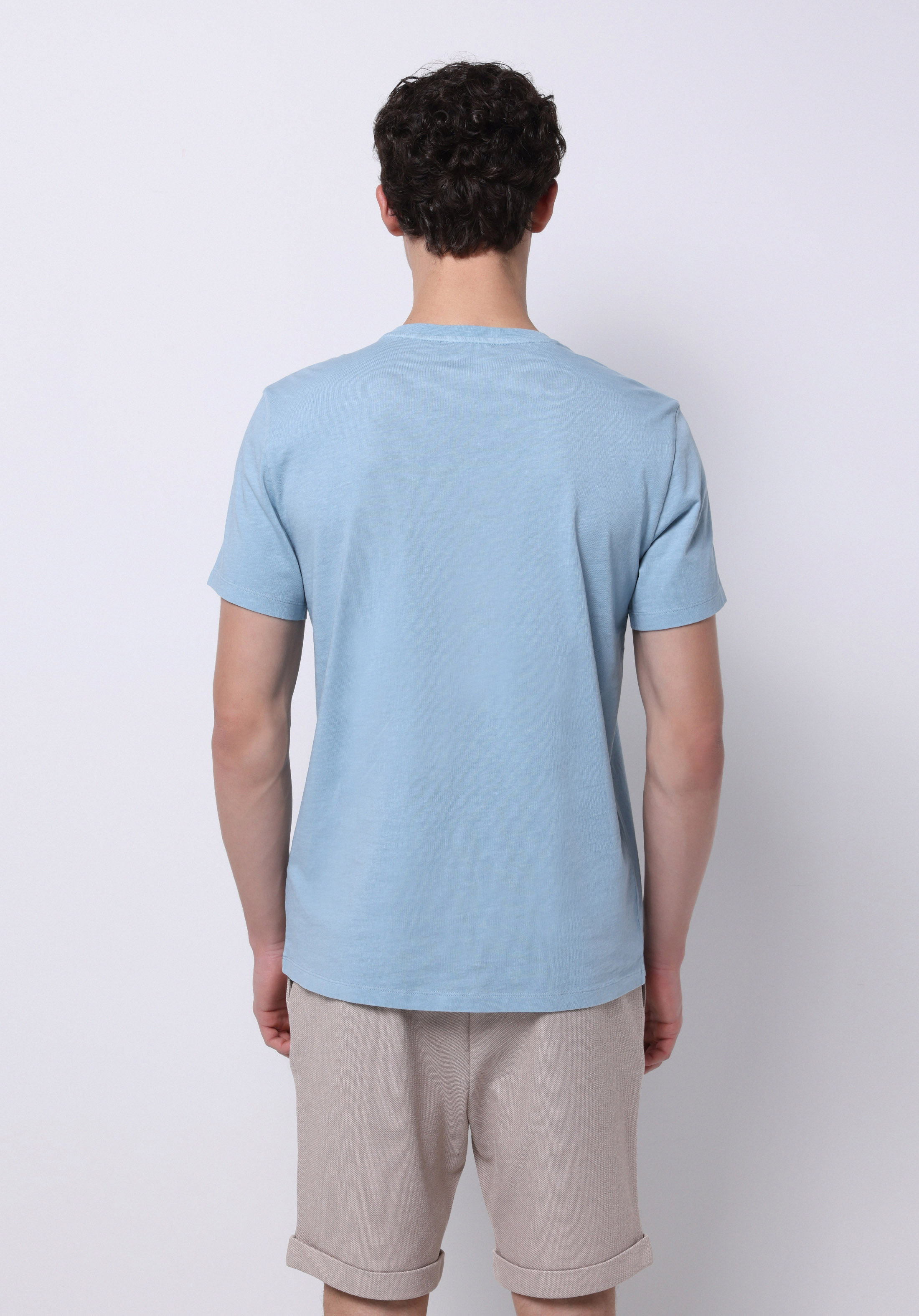 Afișați detalii pentru Tricou Cu Maneca Scurta De Barbati Albastru Regular Fit  Cl1072810