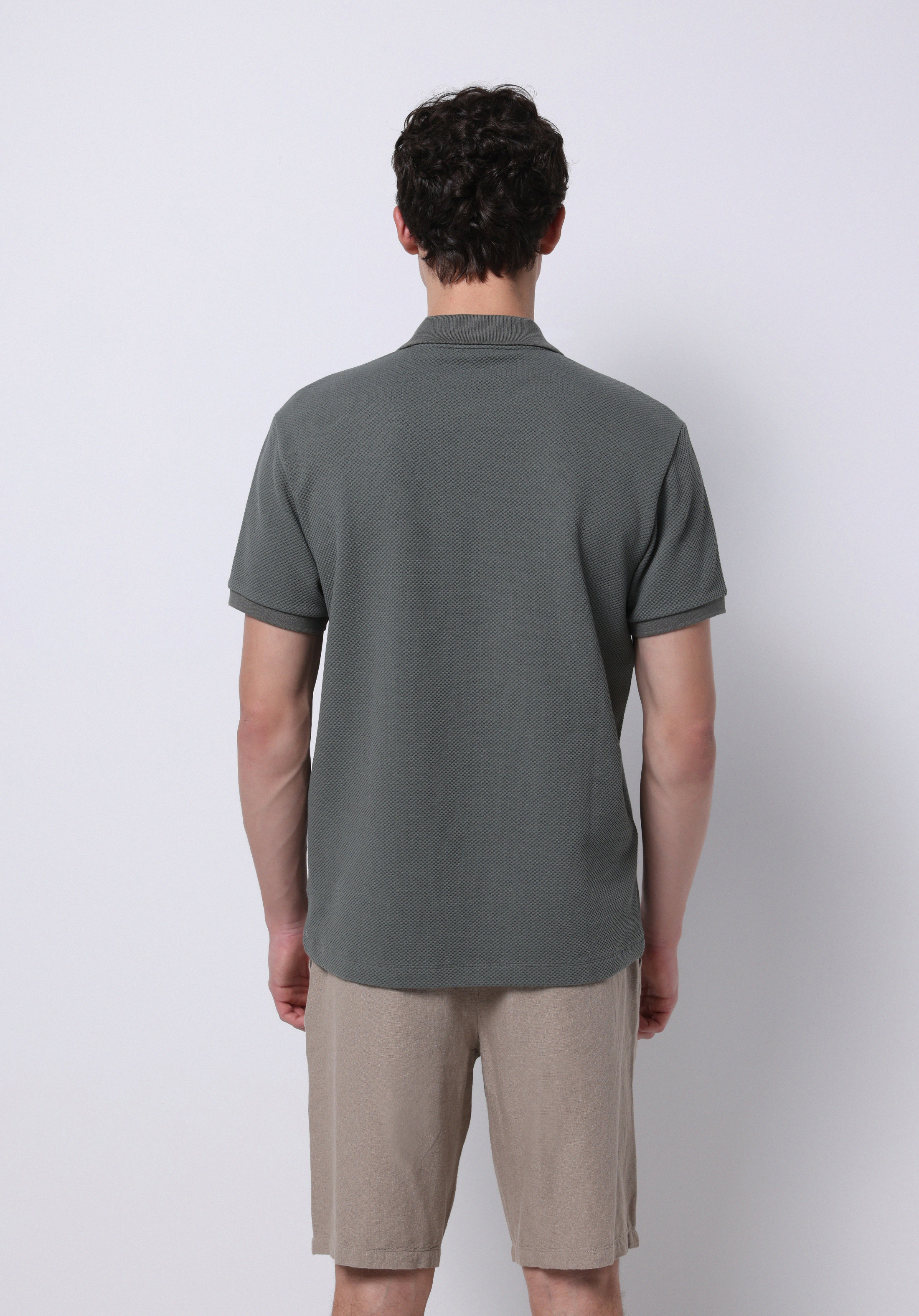 Afișați detalii pentru Tricou Polo Cu Maneca Scurta De Barbati Kaki Regular Fit  Cl1074715