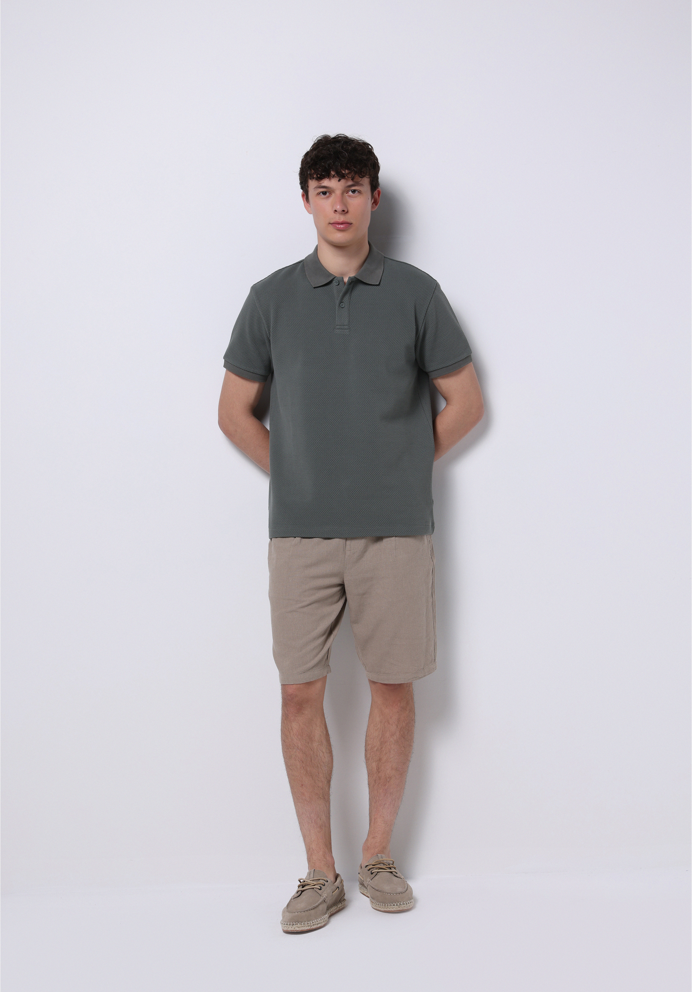 Afișați detalii pentru Tricou Polo Cu Maneca Scurta De Barbati Kaki Regular Fit  Cl1074715