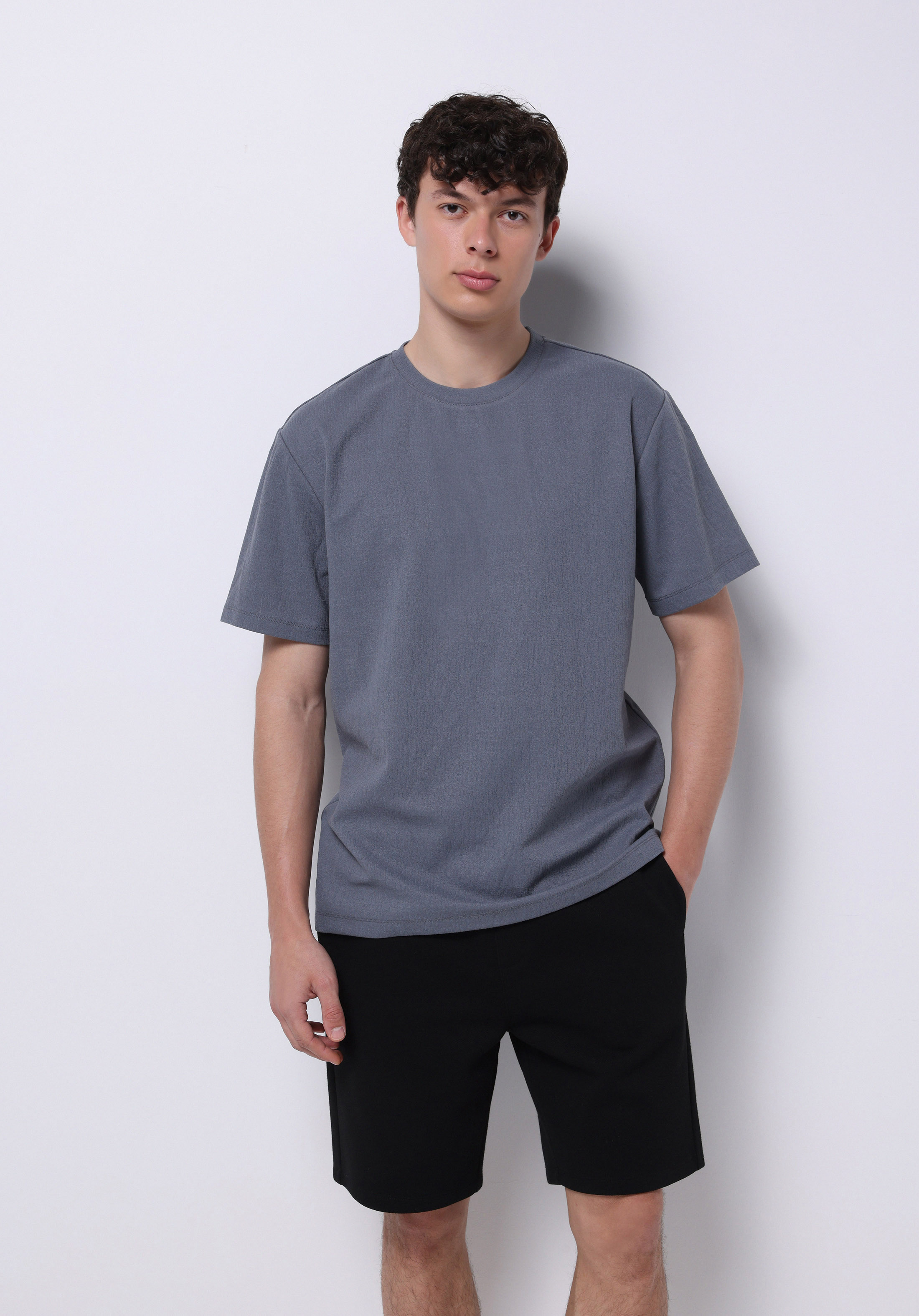 Afișați detalii pentru Tricou Cu Maneca Scurta De Barbati Antracit Comfort Fit  Cl1074855