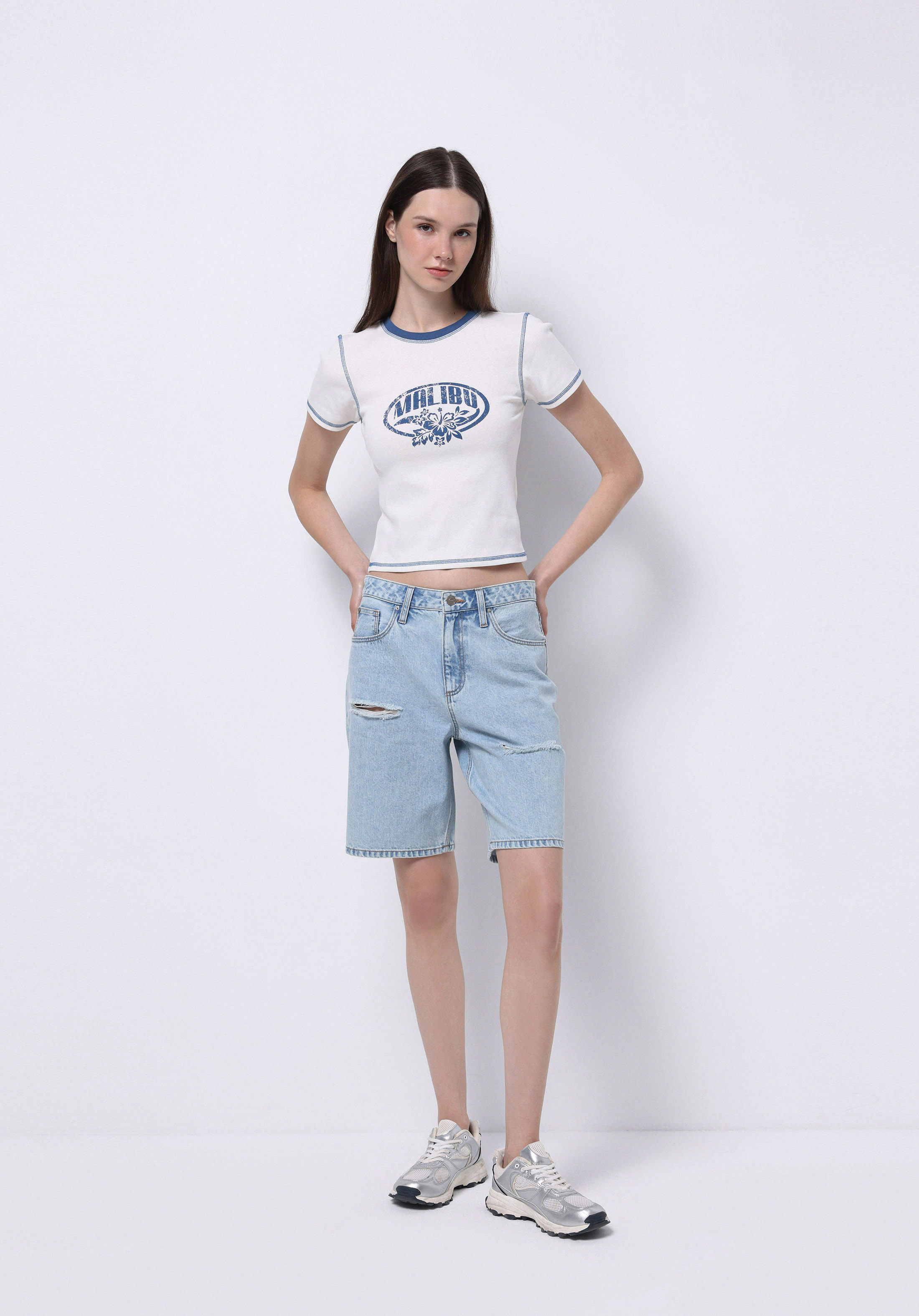 Afișați detalii pentru Tricou Cu Maneca Scurta De Dama Alb Slim Fit  Cl1073172
