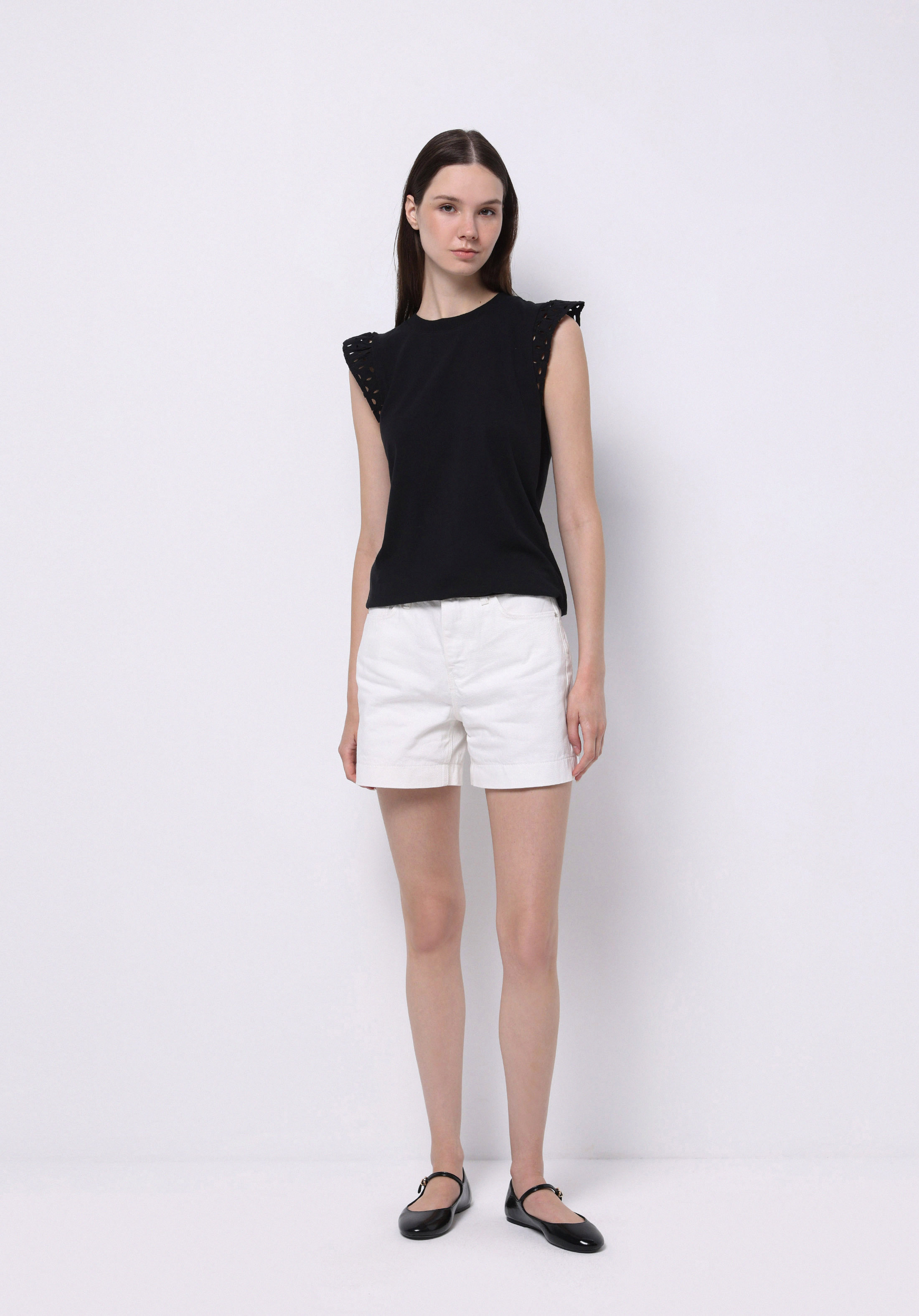 Afișați detalii pentru Bluza Cu Maneca Scurta De Dama Negru Regular Fit  Cl1074271