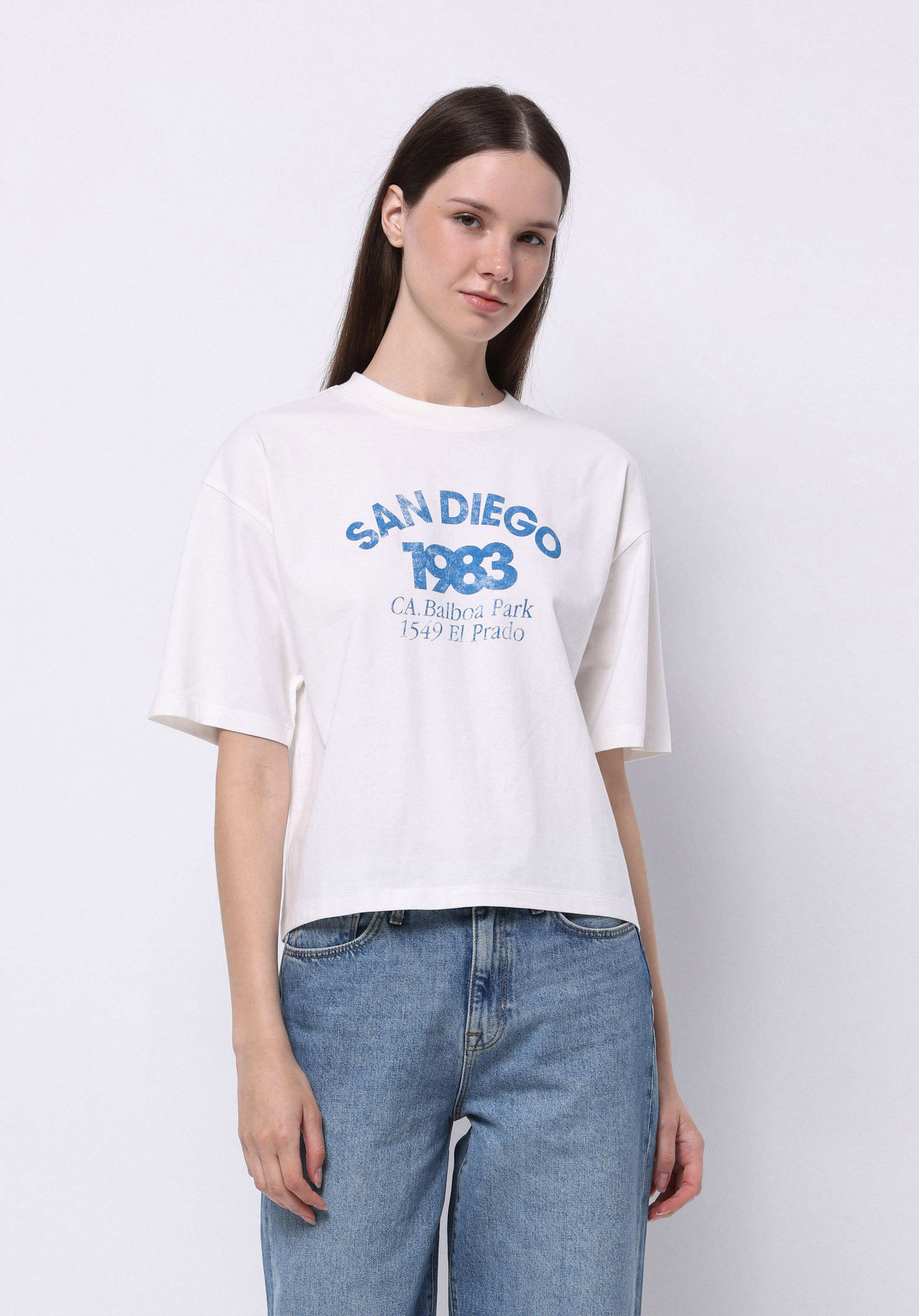 Afișați detalii pentru Tricou Cu Maneca Scurta De Dama Alb Regular Fit  Cl1074385