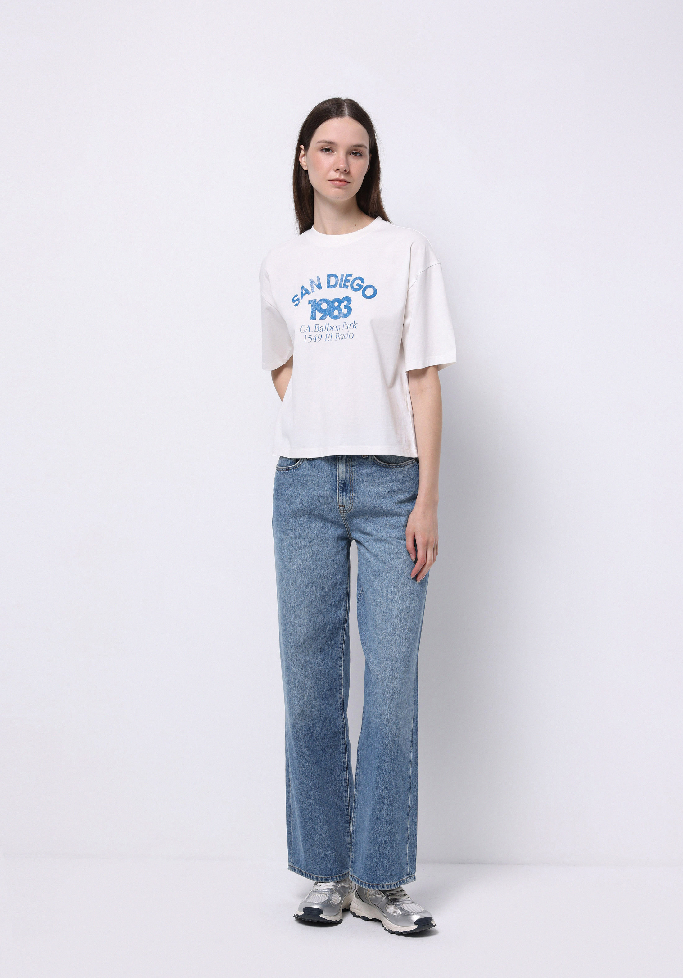Afișați detalii pentru Tricou Cu Maneca Scurta De Dama Alb Regular Fit  Cl1074385