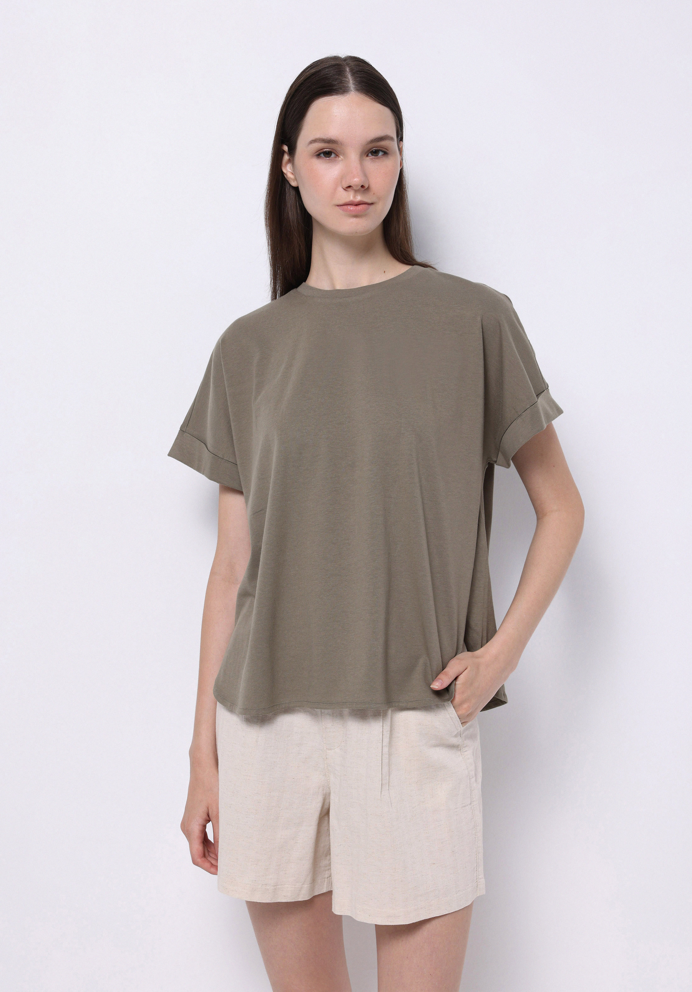 Afișați detalii pentru Tricou Cu Maneca Scurta De Dama Kaki Regular Fit  Cl1074583