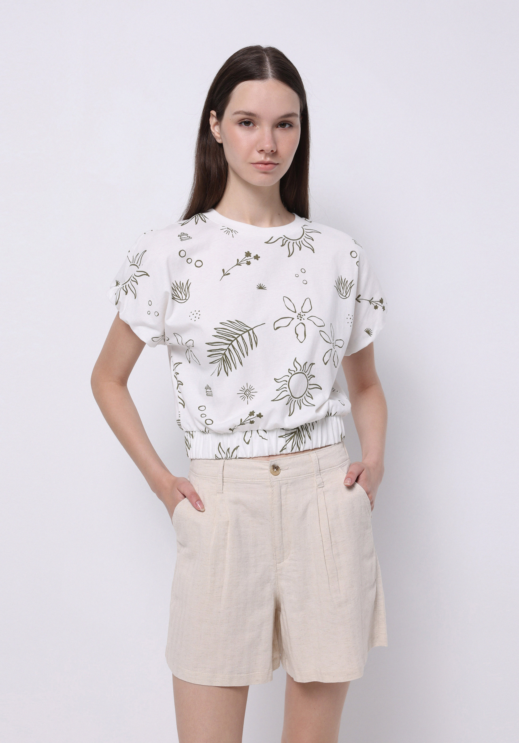 Afișați detalii pentru Bluza Cu Maneca Scurta De Dama Alb Regular Fit  Cl1074584