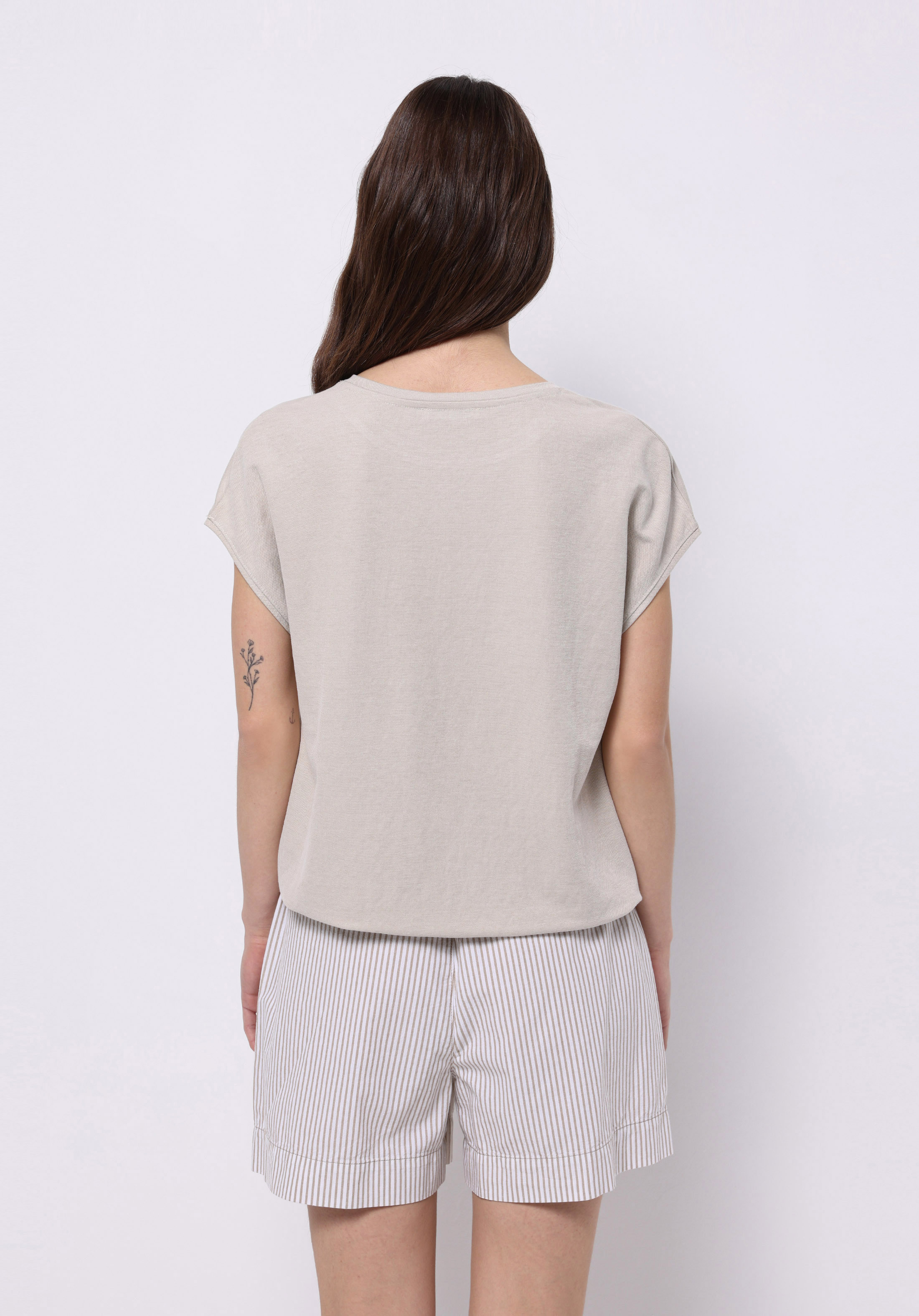 Afișați detalii pentru Bluza Cu Maneca Scurta De Dama Bej Regular Fit  Cl1074351
