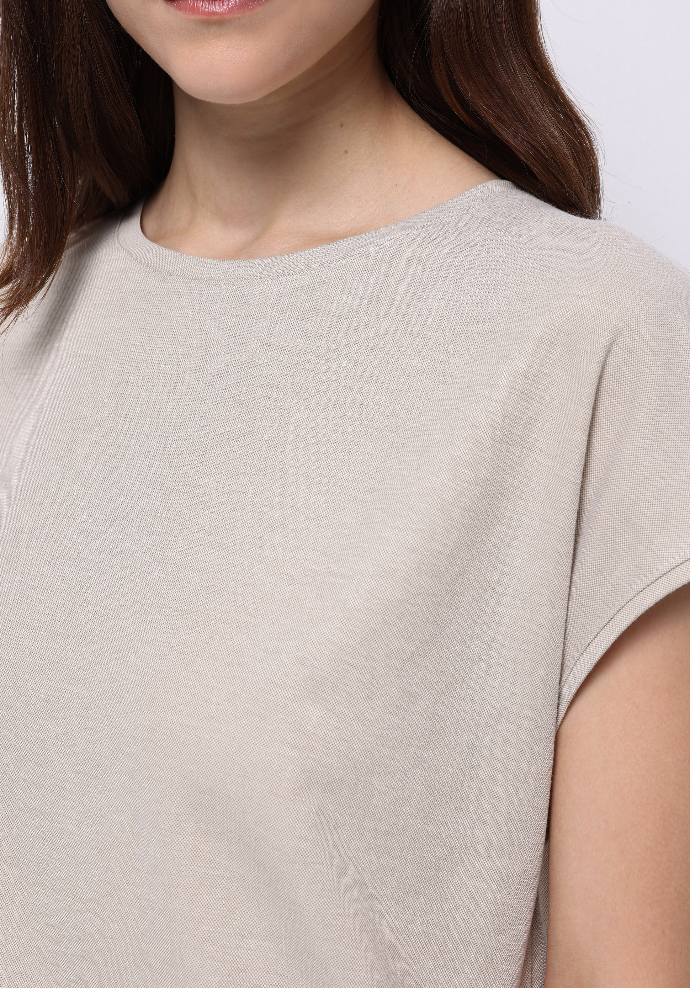 Afișați detalii pentru Bluza Cu Maneca Scurta De Dama Bej Regular Fit  Cl1074351