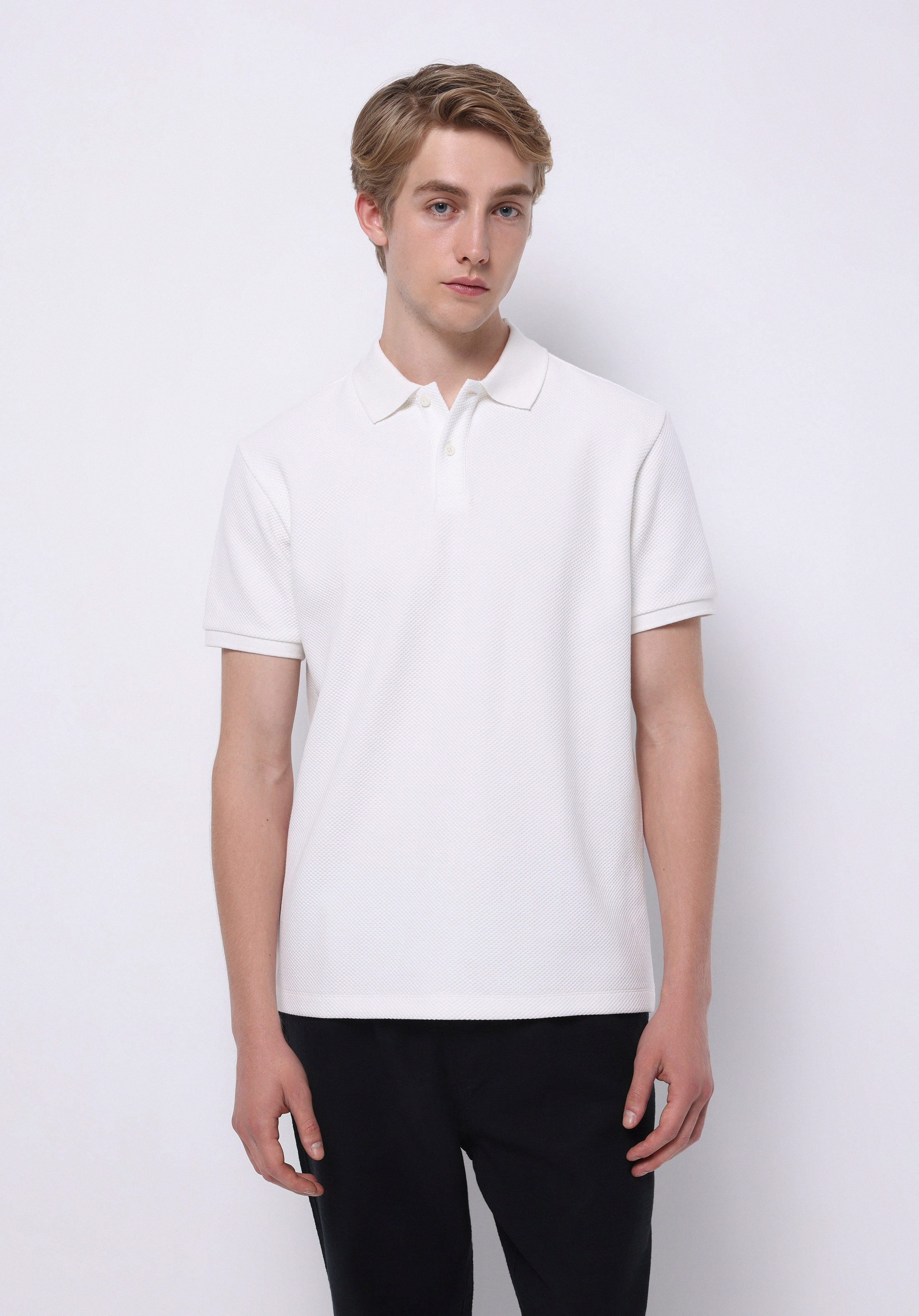 Afișați detalii pentru Tricou Polo Cu Maneca Scurta De Barbati Alb Regular Fit  Cl1074715