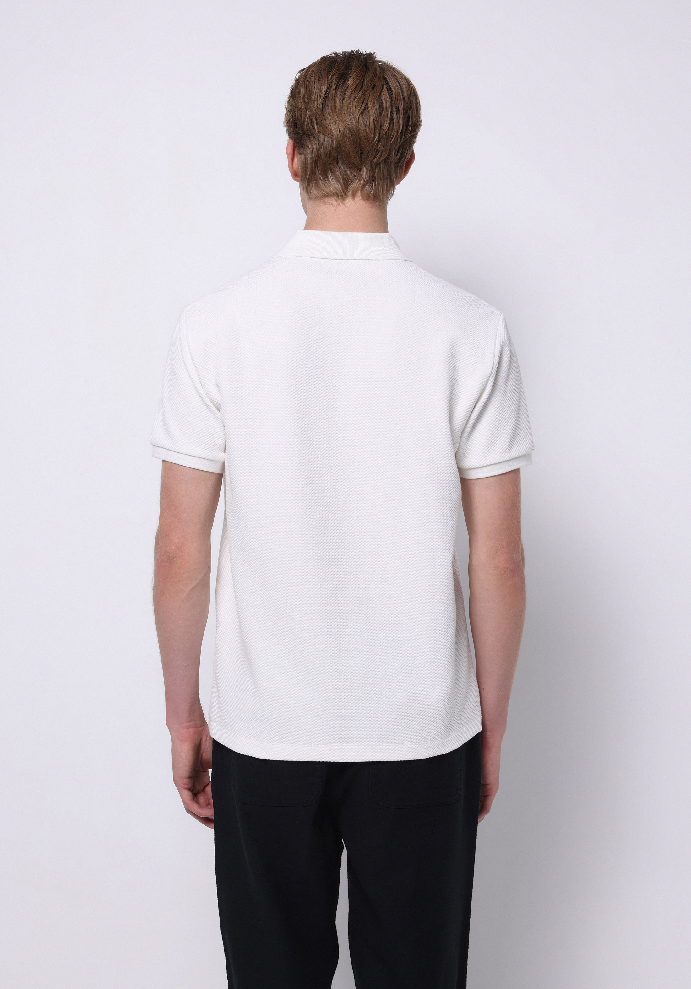 Afișați detalii pentru Tricou Polo Cu Maneca Scurta De Barbati Alb Regular Fit  Cl1074715