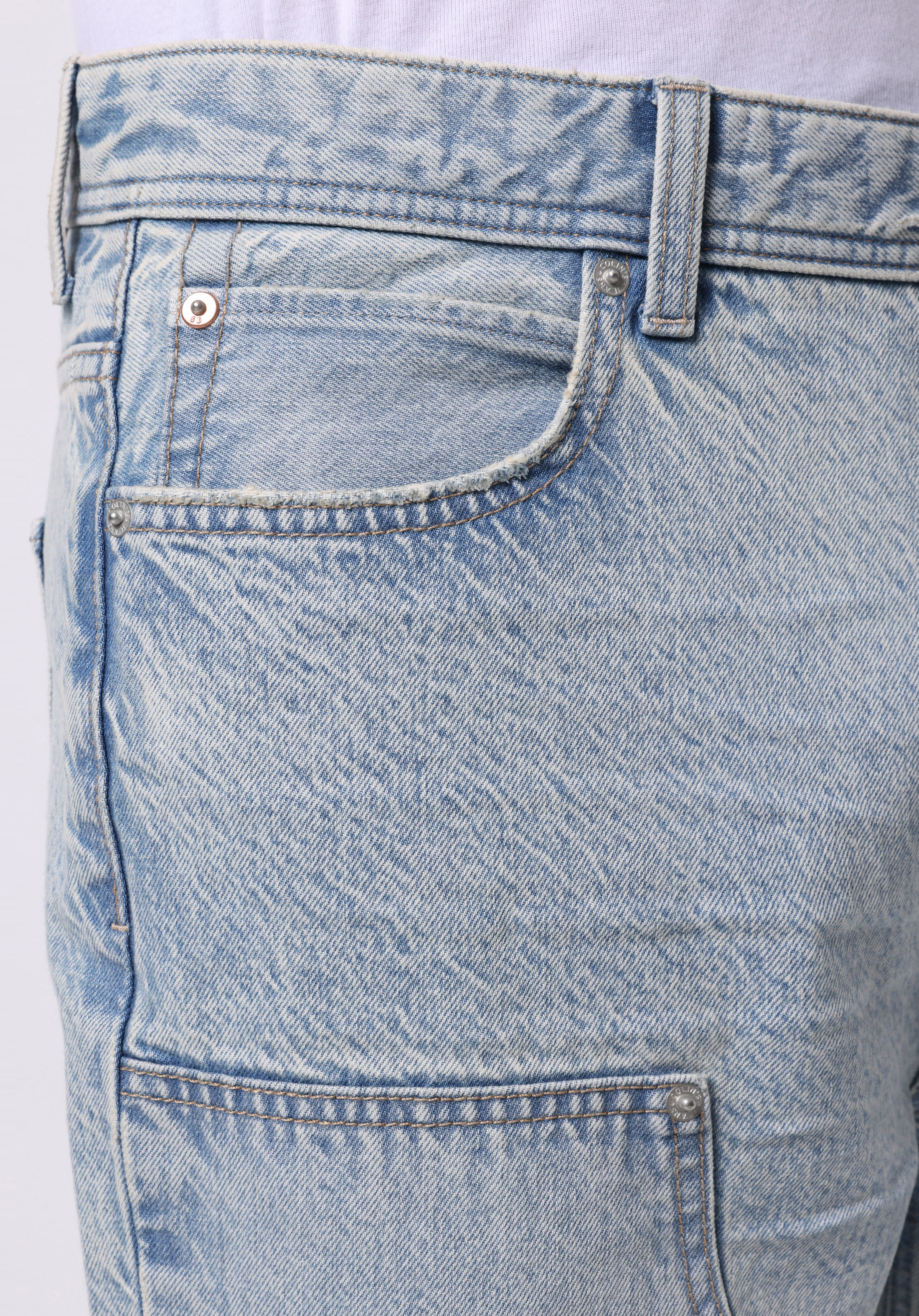 Afișați detalii pentru Short / Pantaloni Scurti De Barbati Albastru Loose Straight Fit  Cl1074447