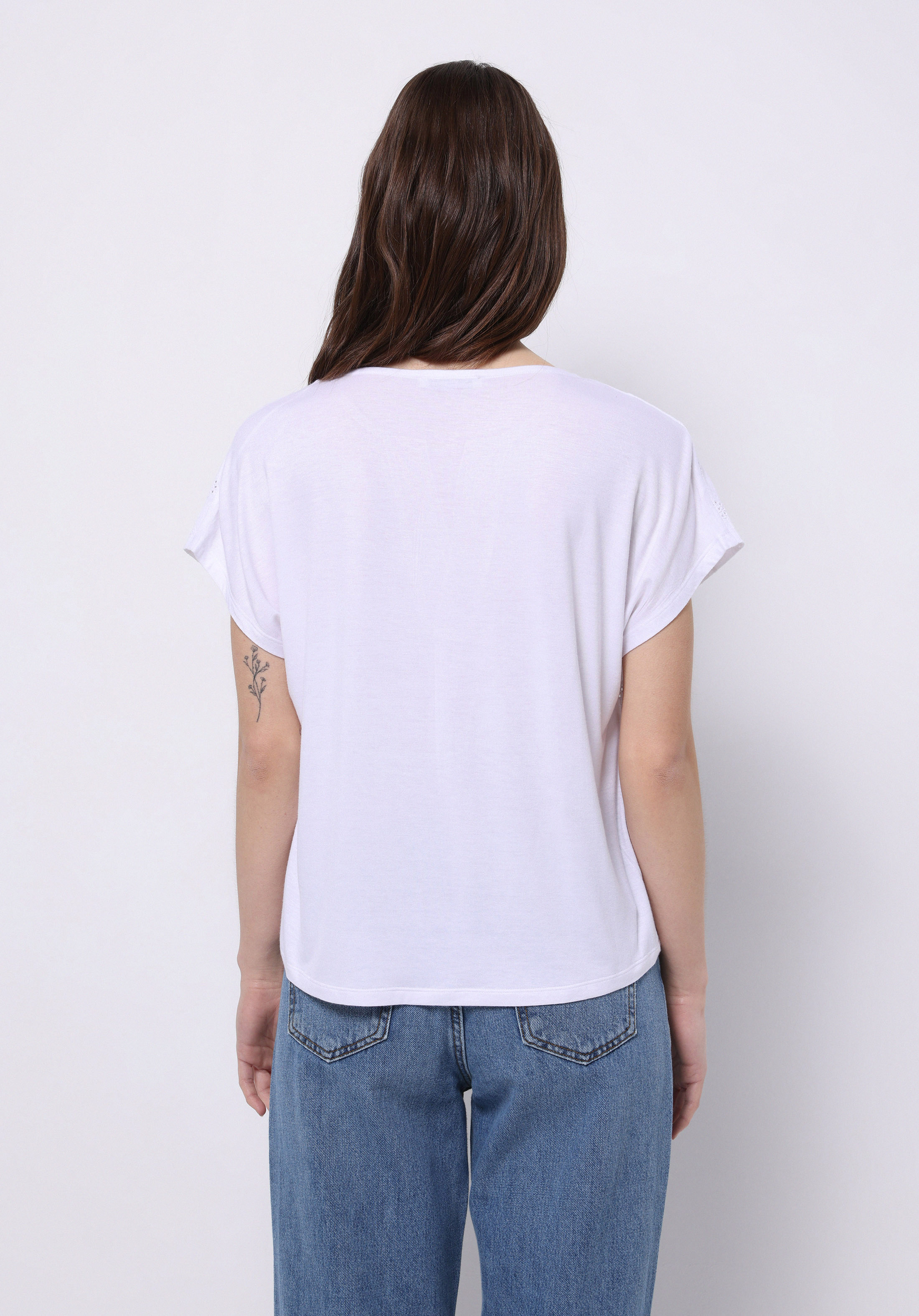 Afișați detalii pentru Bluza Cu Maneca Scurta De Dama Alb Regular Fit  Cl1074287