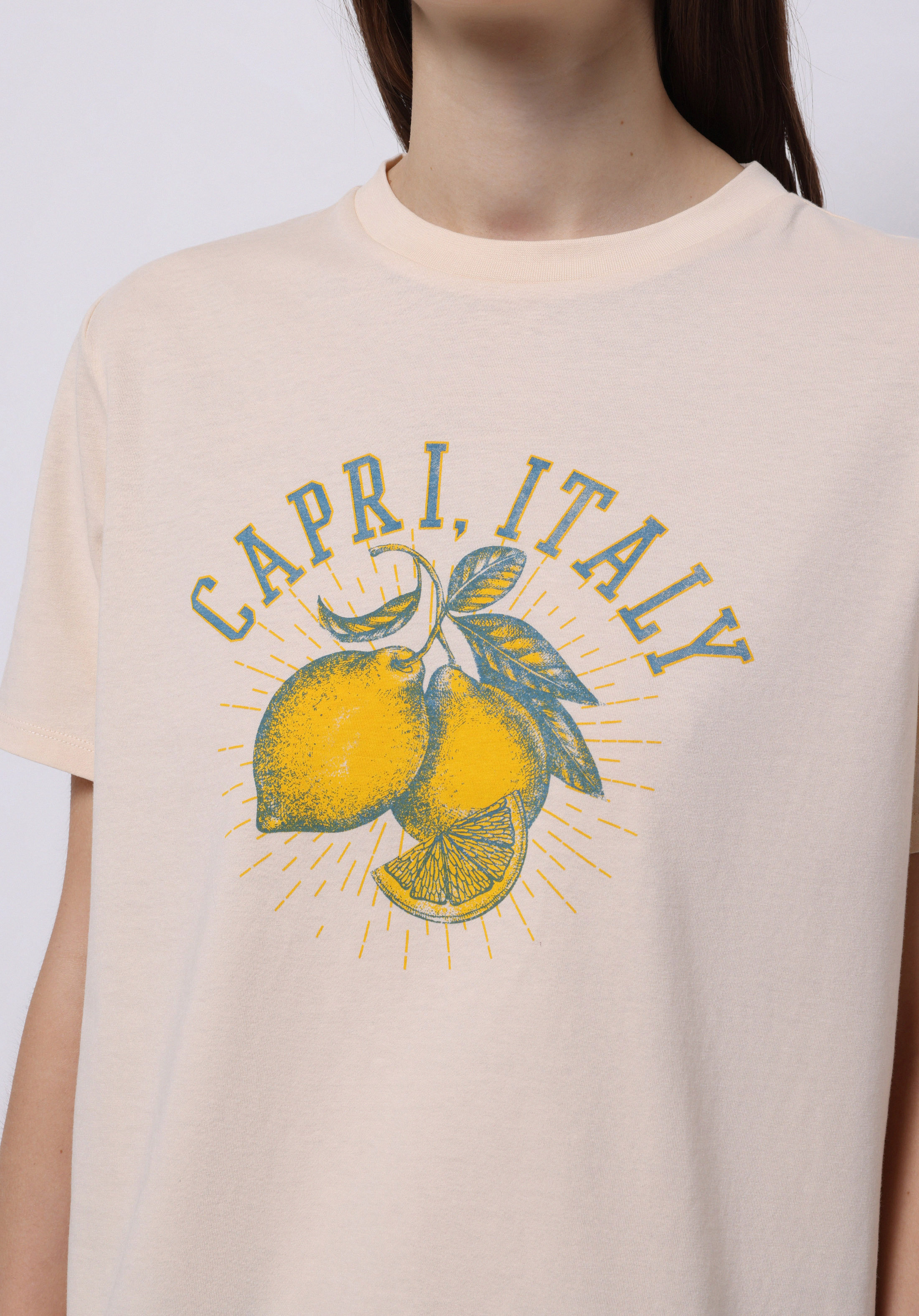 Afișați detalii pentru Tricou Cu Maneca Scurta De Dama Bej Regular Fit  Cl1074317